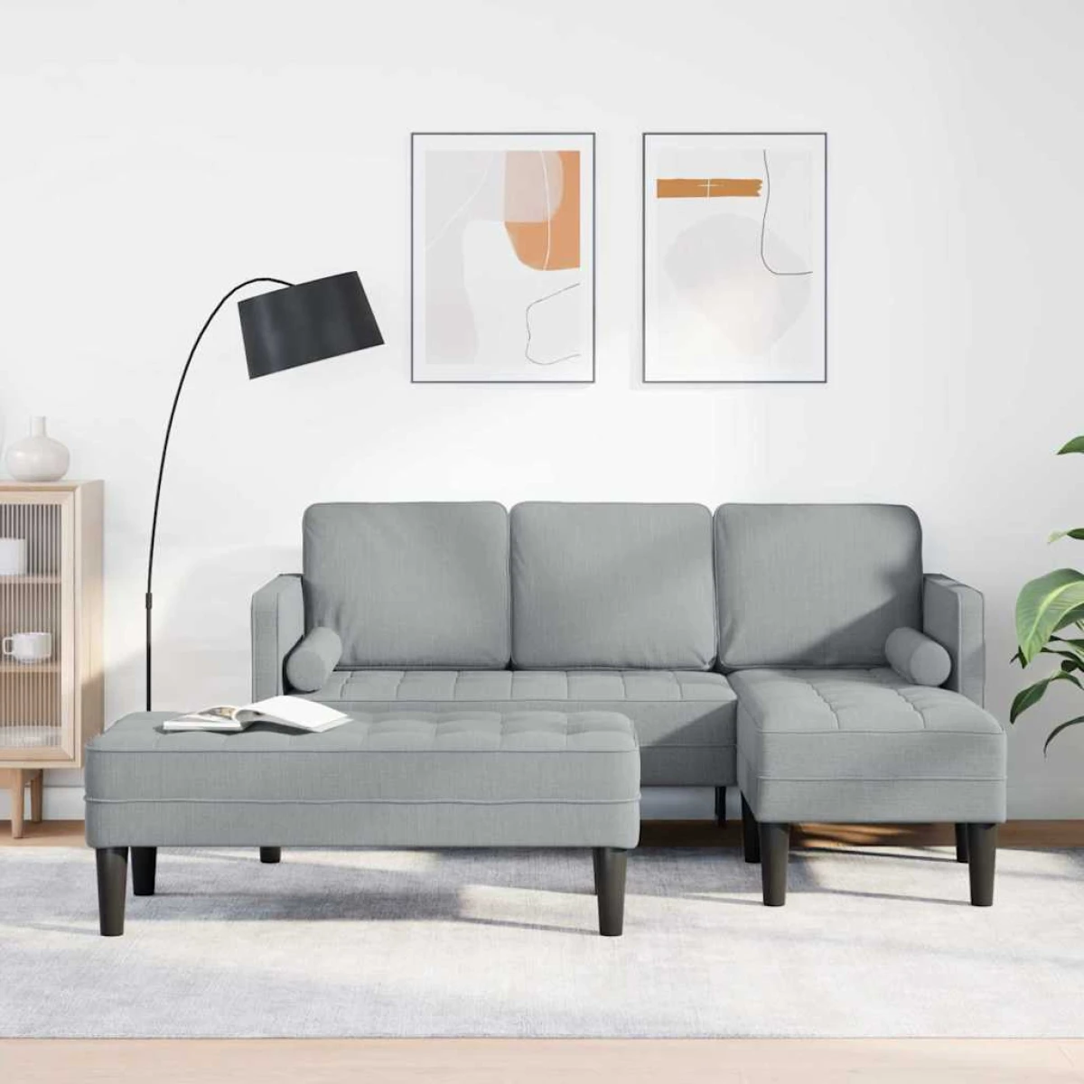 VidaXL Sofa Set 173x131x67 cm Soft Touch Grey Living Room by vidaXL