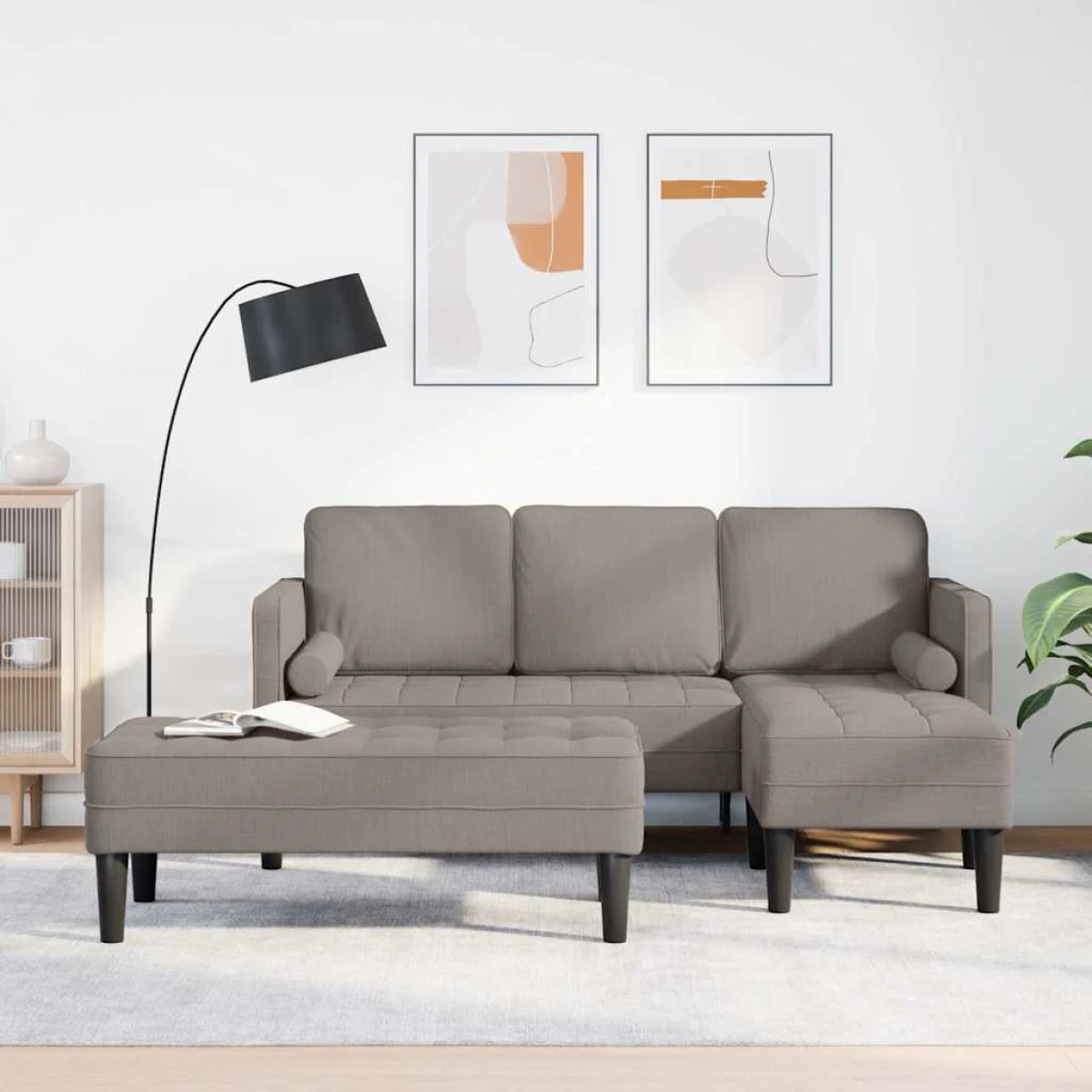 VidaXL Sofa Set 173x131x67 cm Soft Touch Grey Living Room by vidaXL