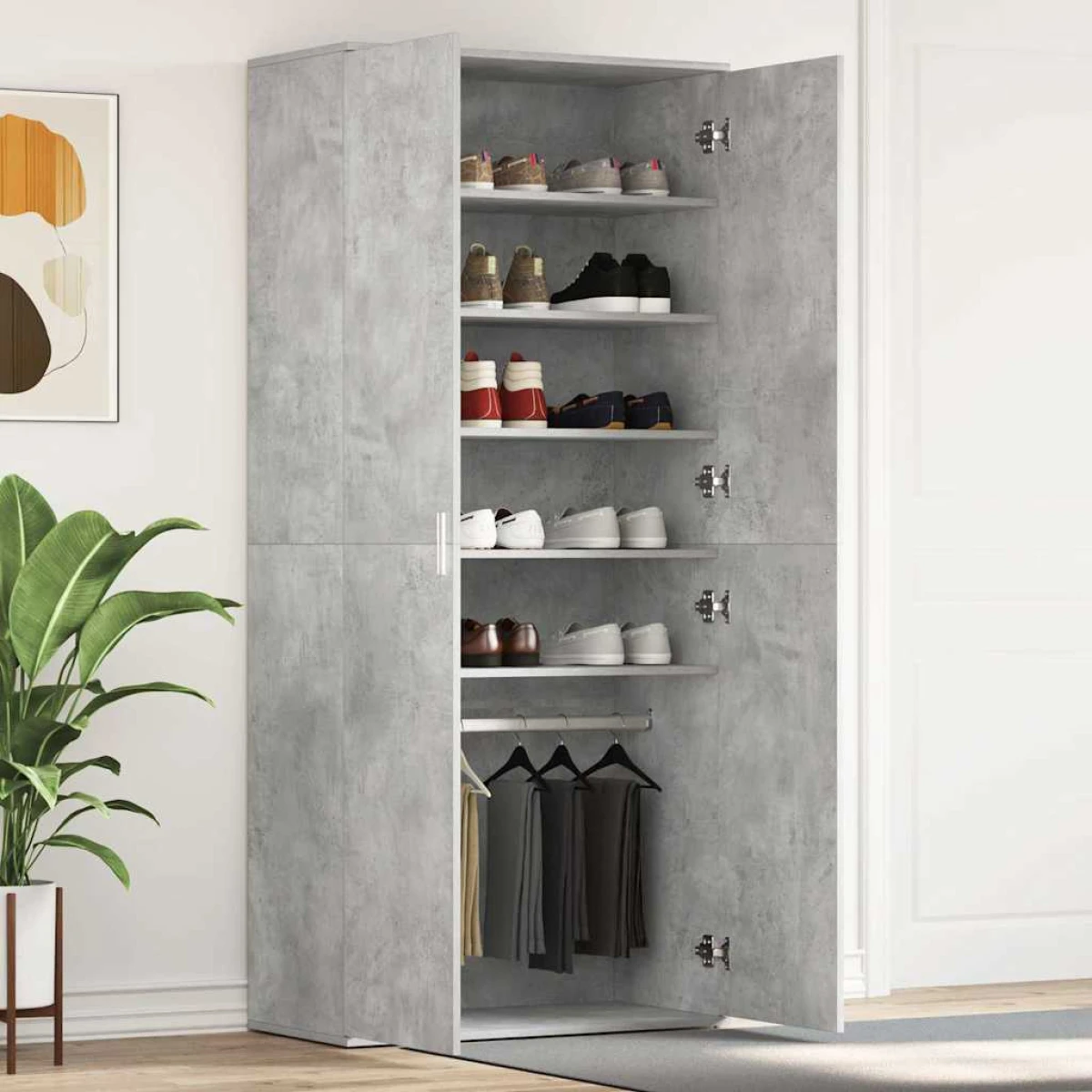 VidaXL Shoe Cabinet 80 x 39 x 180 cm Engineered Wood With Door For Entryway Organization by vidaXL