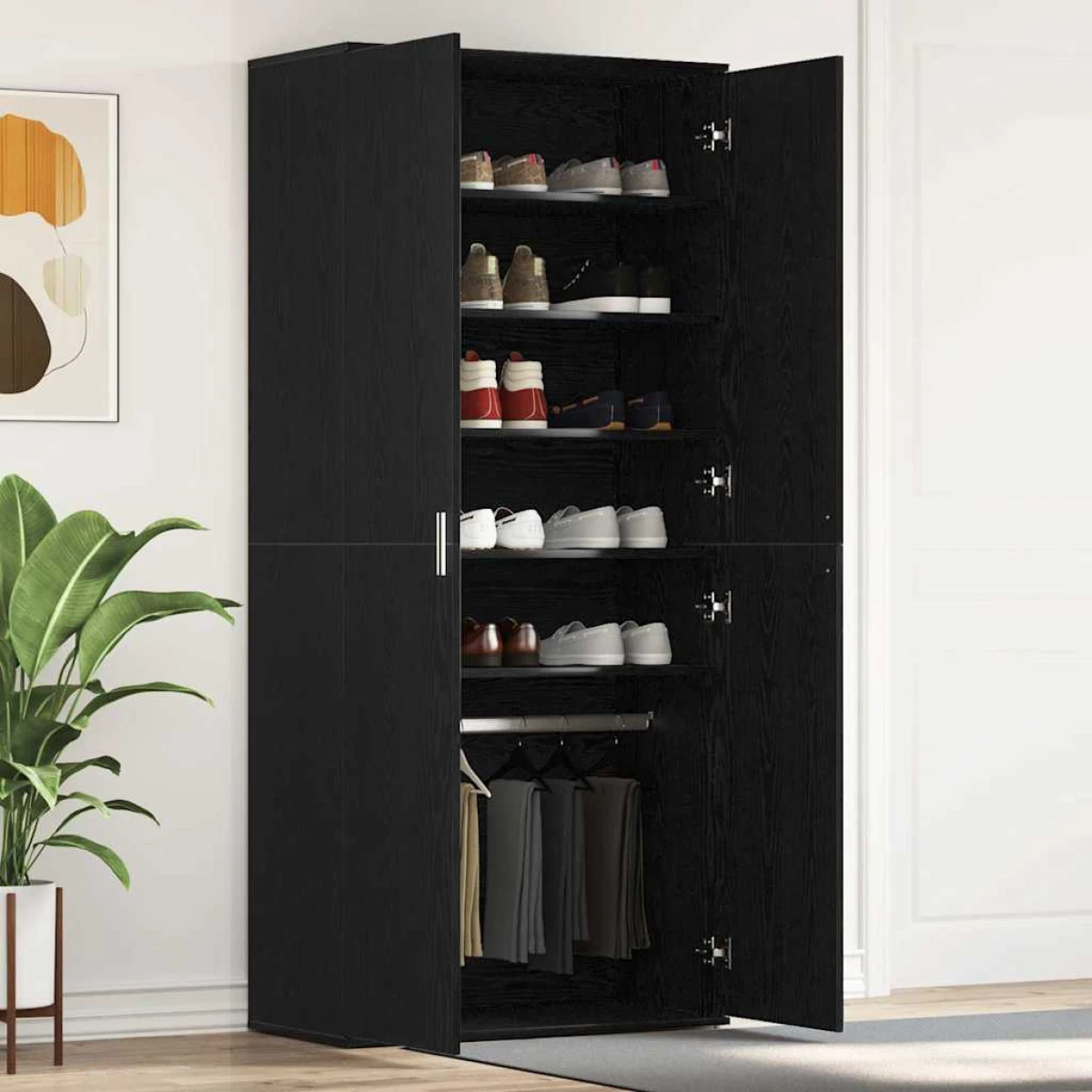 VidaXL Shoe Cabinet 80 x 39 x 180 cm Engineered Wood With Door For Entryway Organization by vidaXL