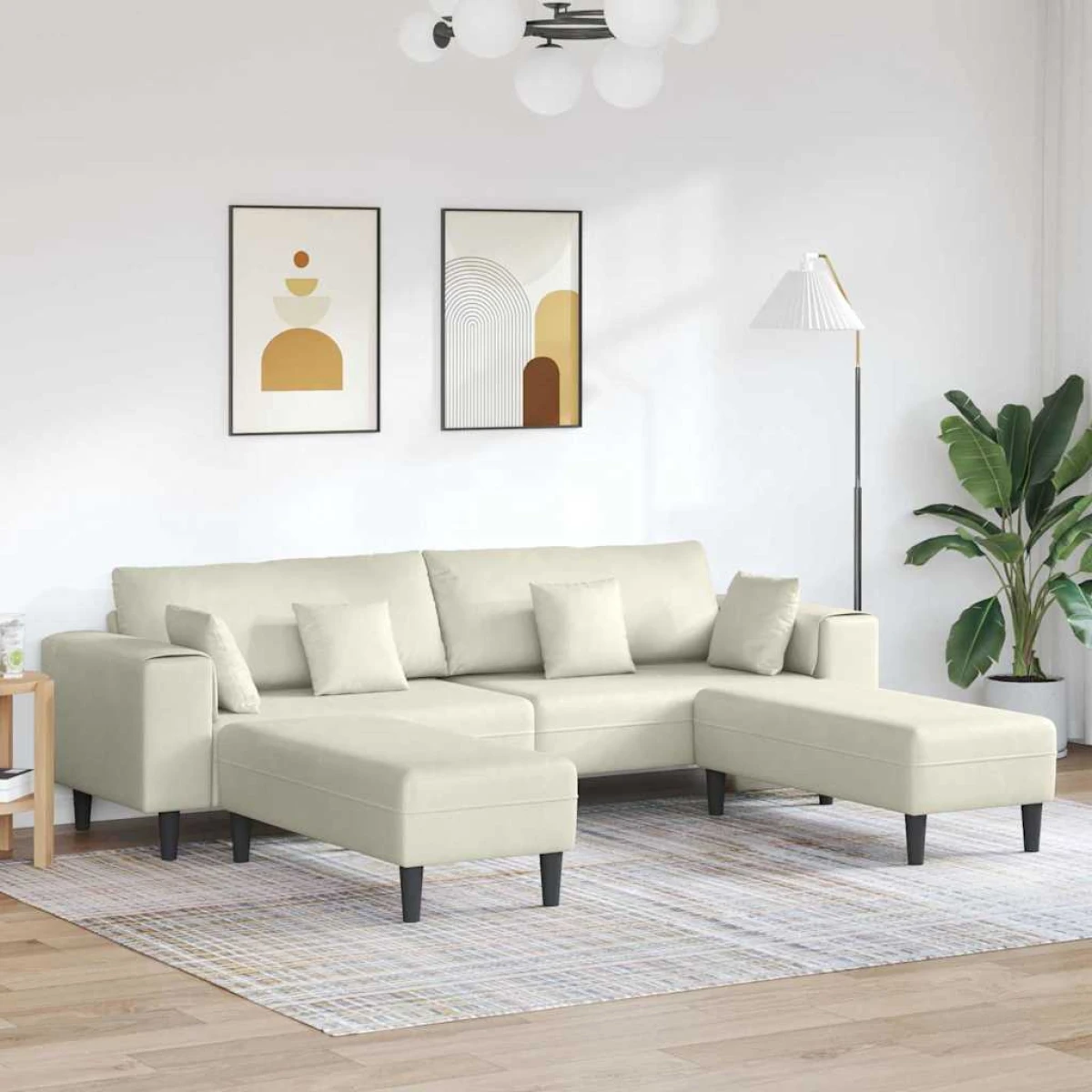 VidaXL Velvet Sofa 208 cm With Cushions Soft Plush Upholstery For Living Room And Modern Living Rooms by vidaXL