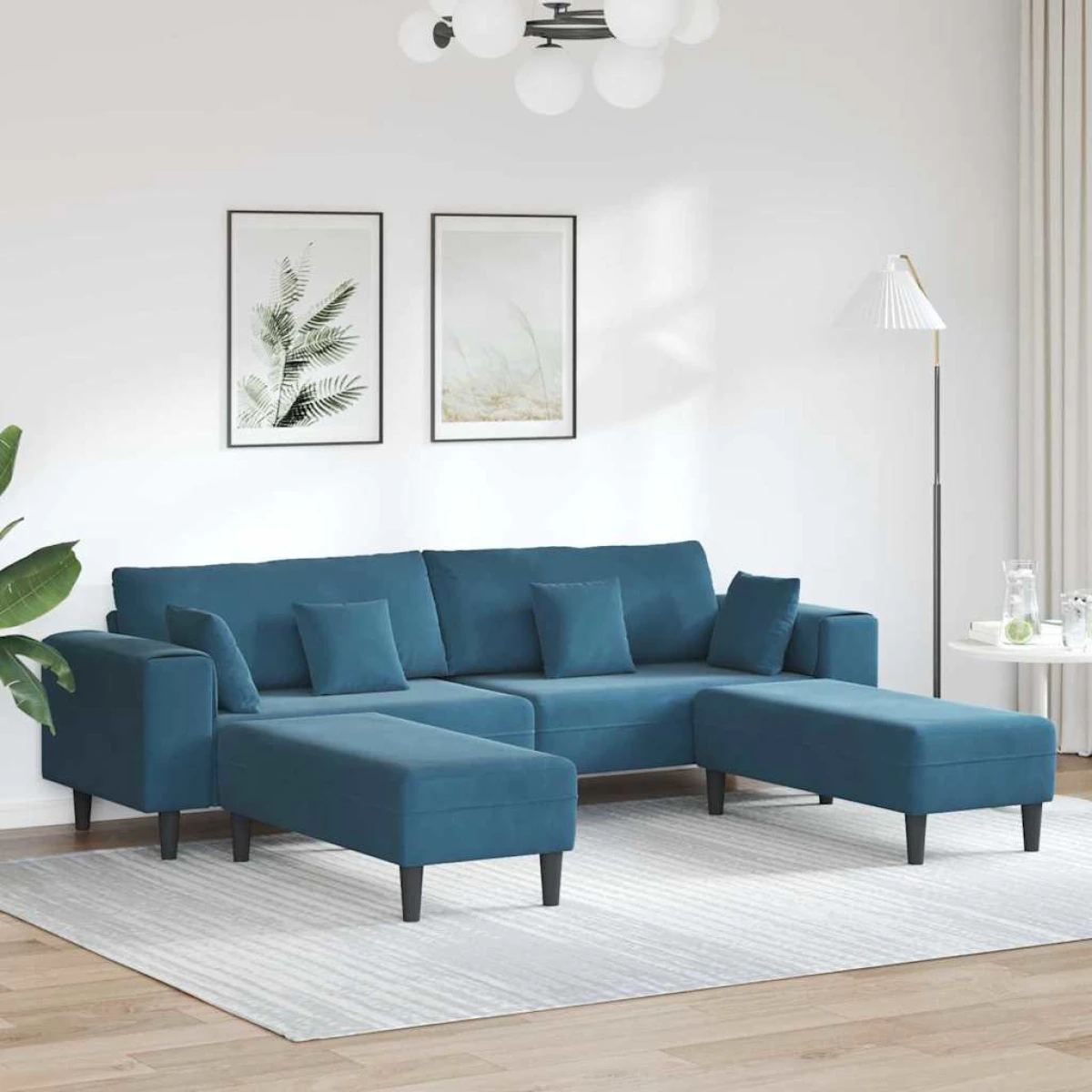 VidaXL Velvet Sofa 208 cm With Cushions Soft Plush Upholstery For Living Room And Modern Living Rooms by vidaXL