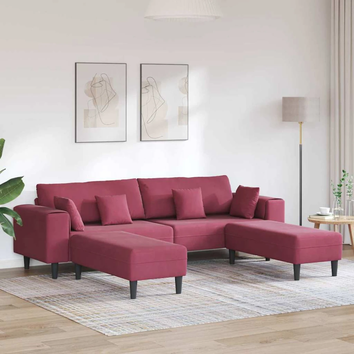VidaXL Velvet Sofa 208 cm With Cushions Soft Plush Upholstery For Living Room And Modern Living Rooms by vidaXL