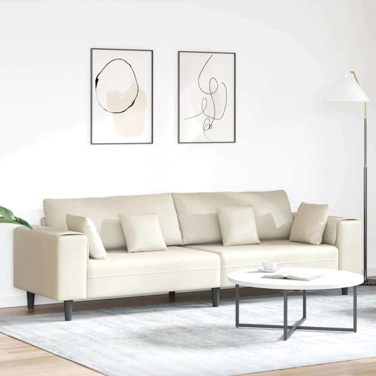 VidaXL Velvet Sofa 208 cm With Cushions Soft Plush Upholstery For Living Room And Modern Living Rooms by vidaXL