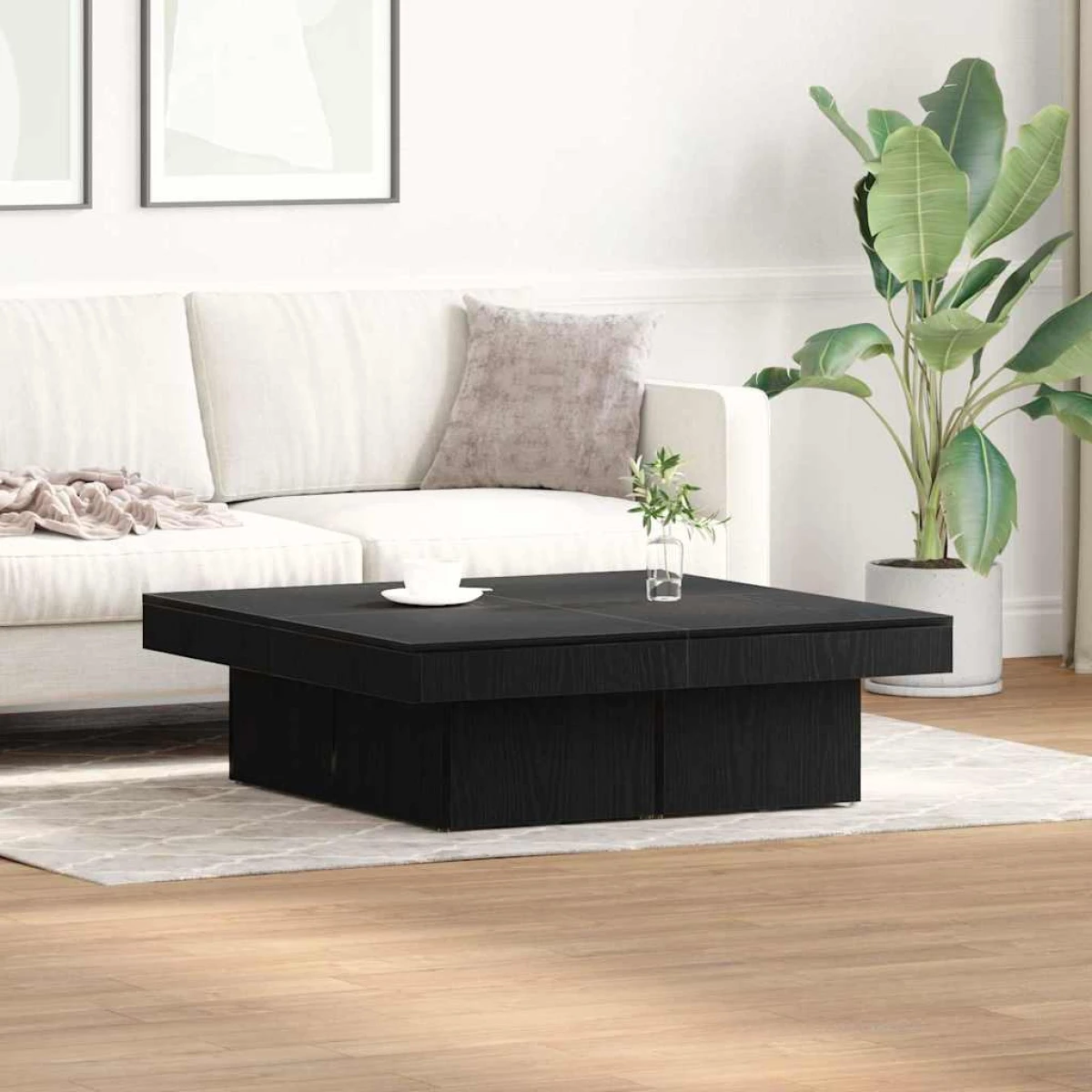 VidaXL Coffee Table 90x90x28 cm Smoked Oak Engineered Wood Living Room Centerpiece by vidaXL