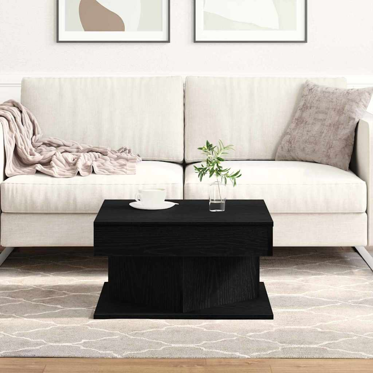 VidaXL Coffee Table 57x57x30 Cm Smoked Oak Engineered Wood With Moisture Resistant Finish Living Room Decor by vidaXL