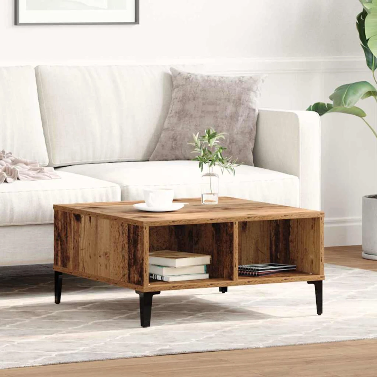 vidaXL VidaXL Coffee Table 60x60x30 cm Storage Shelf With Modern Design For Living Room - Coffee Table