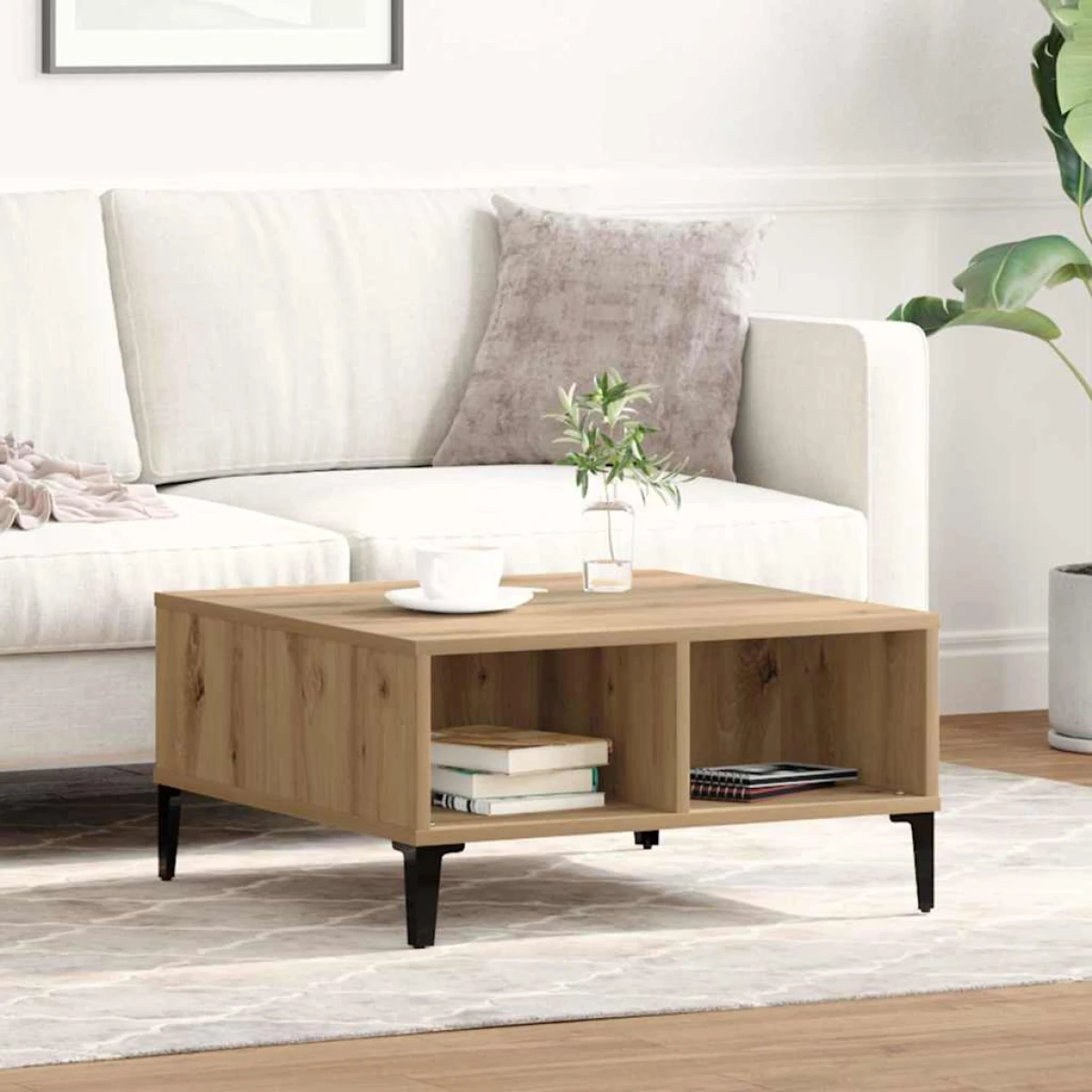 vidaXL VidaXL Coffee Table 60x60x30 cm Storage Shelf With Modern Design For Living Room - Coffee Table