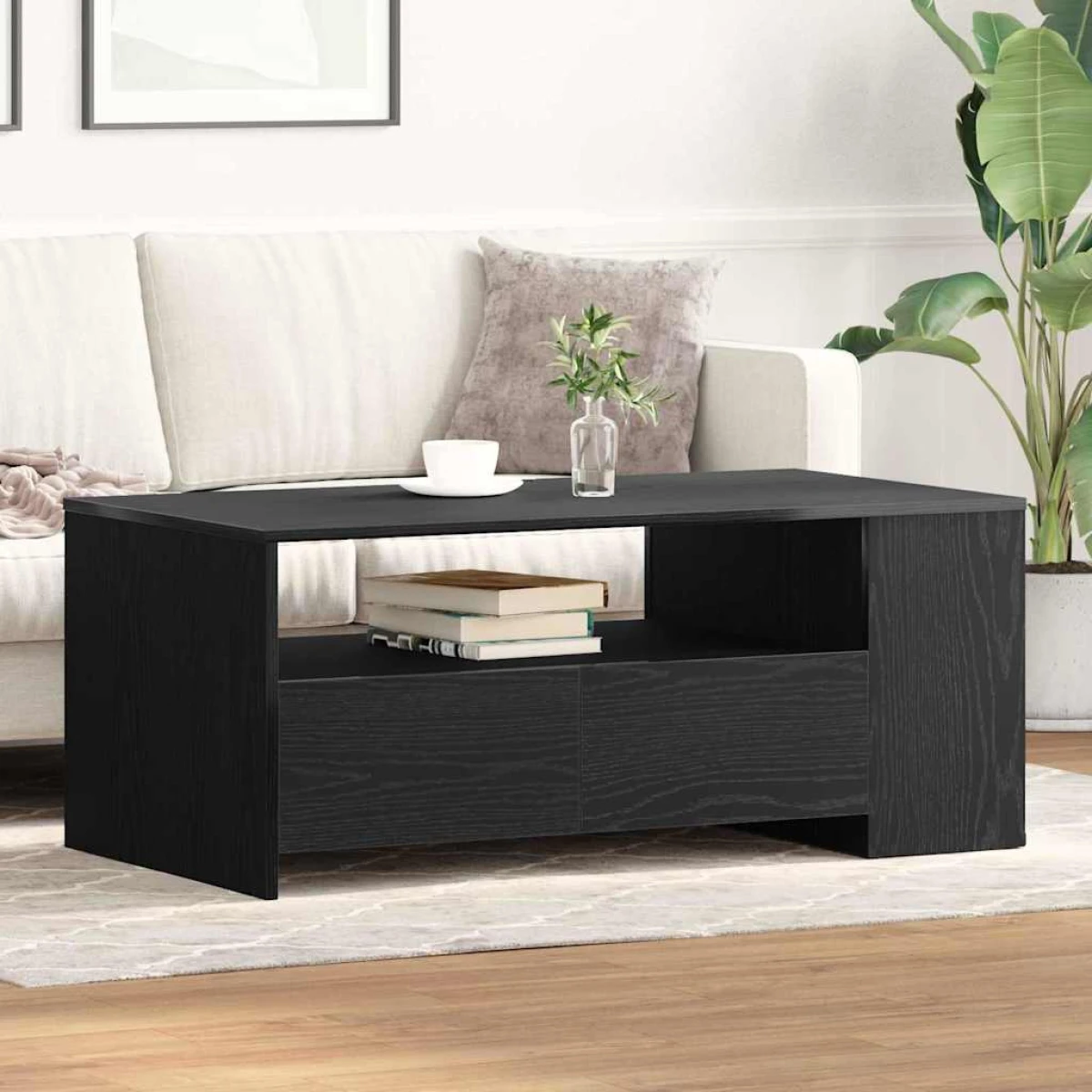 VidaXL Coffee Table 102x55x42 cm Smoked Oak Engineered Wood With Storage Drawers For Living Rooms by vidaXL