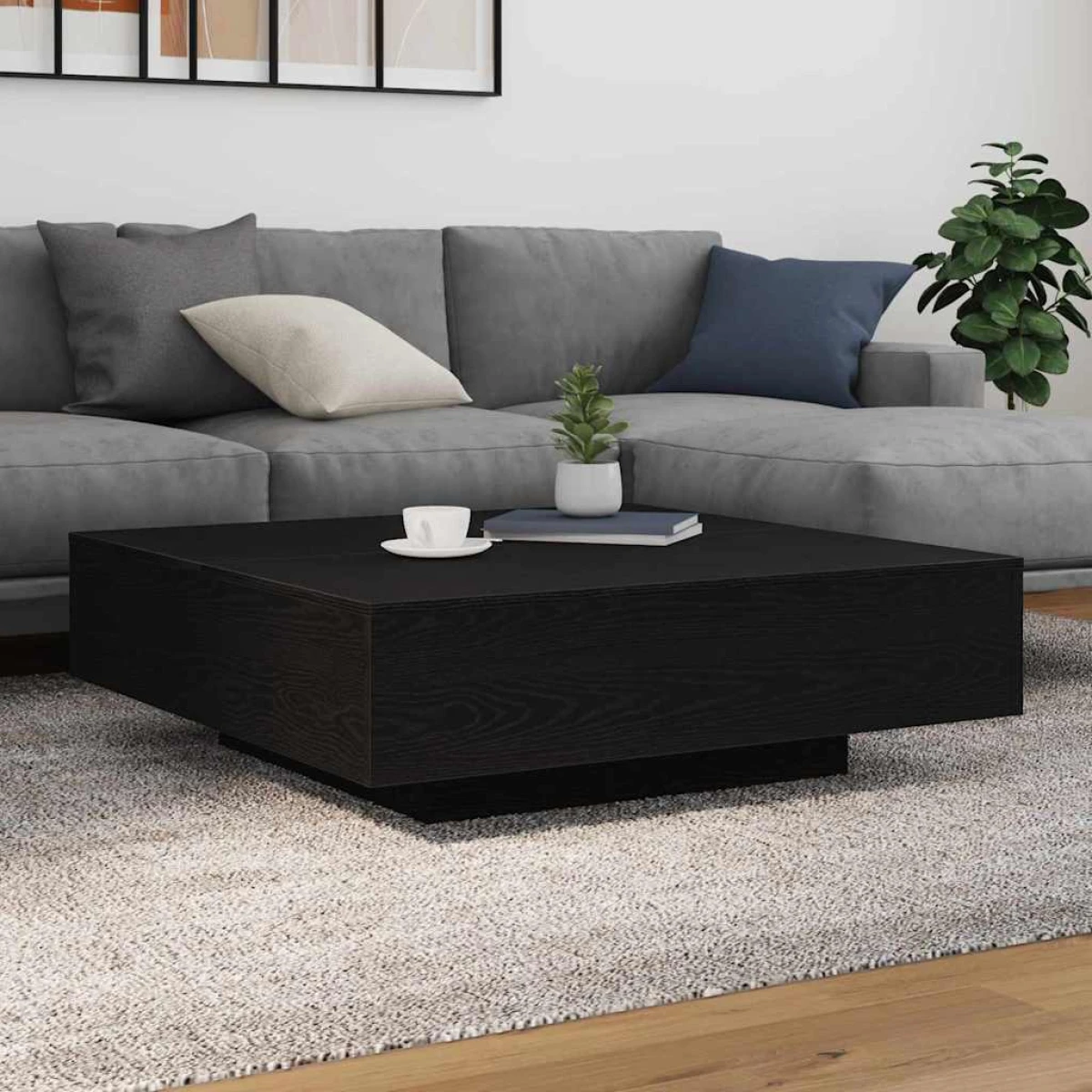 vidaXL VidaXL Coffee Table 55x55x31cm With LED Lights Living Room - Coffee Table