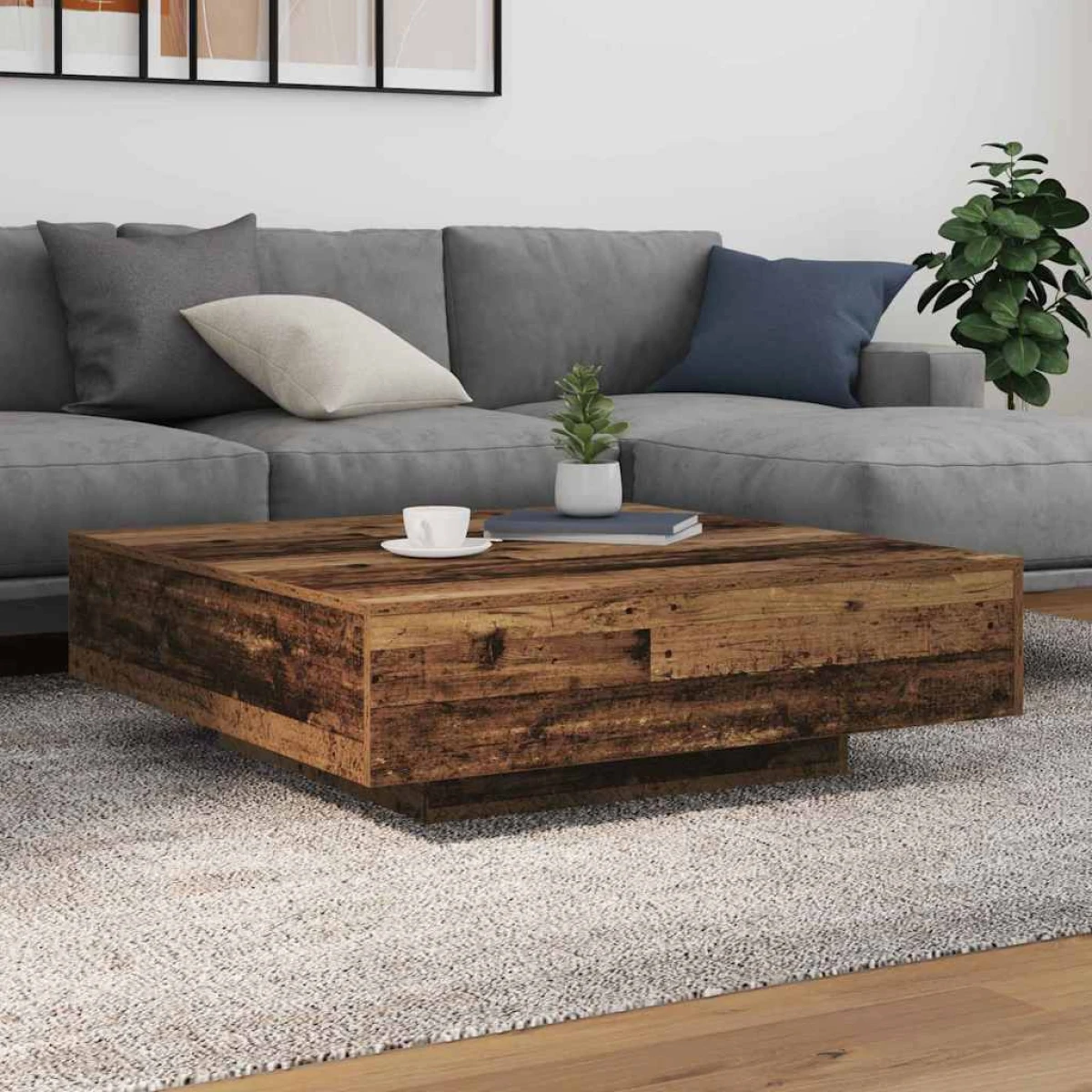 vidaXL VidaXL Coffee Table 55x55x31cm With LED Lights Living Room - Coffee Table