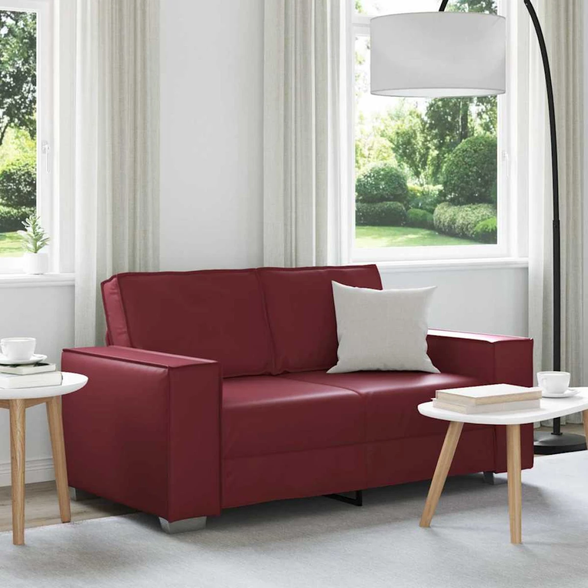 VidaXL Sofa Chair 59 Cm Cream Faux Leather With Cushion Indoor Living Room Decor by vidaXL