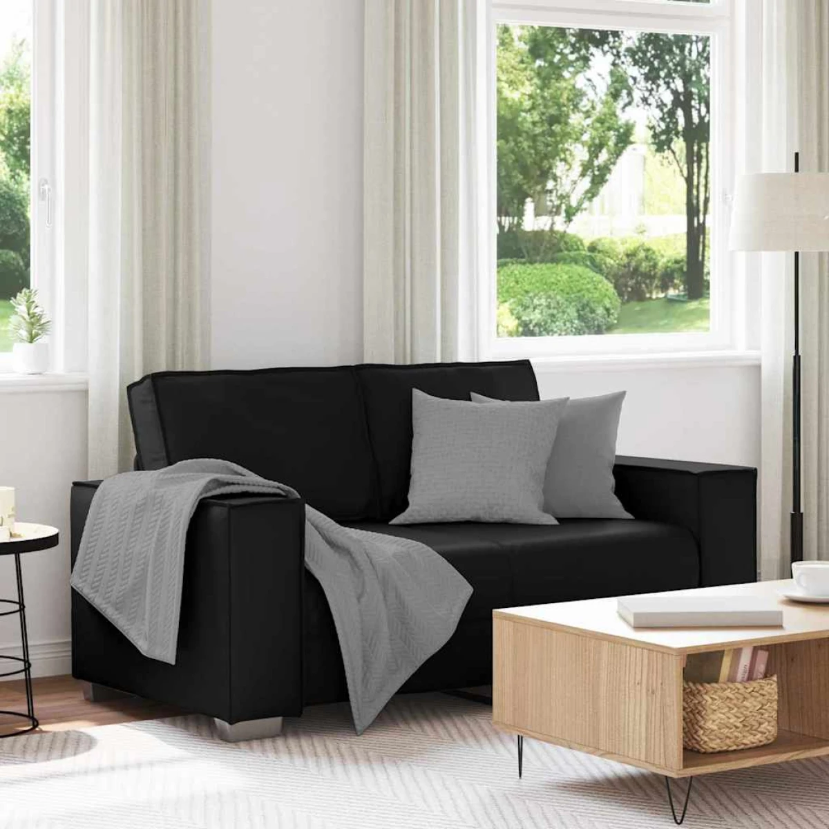 VidaXL Sofa Chair 59 Cm Cream Faux Leather With Cushion Indoor Living Room Decor by vidaXL