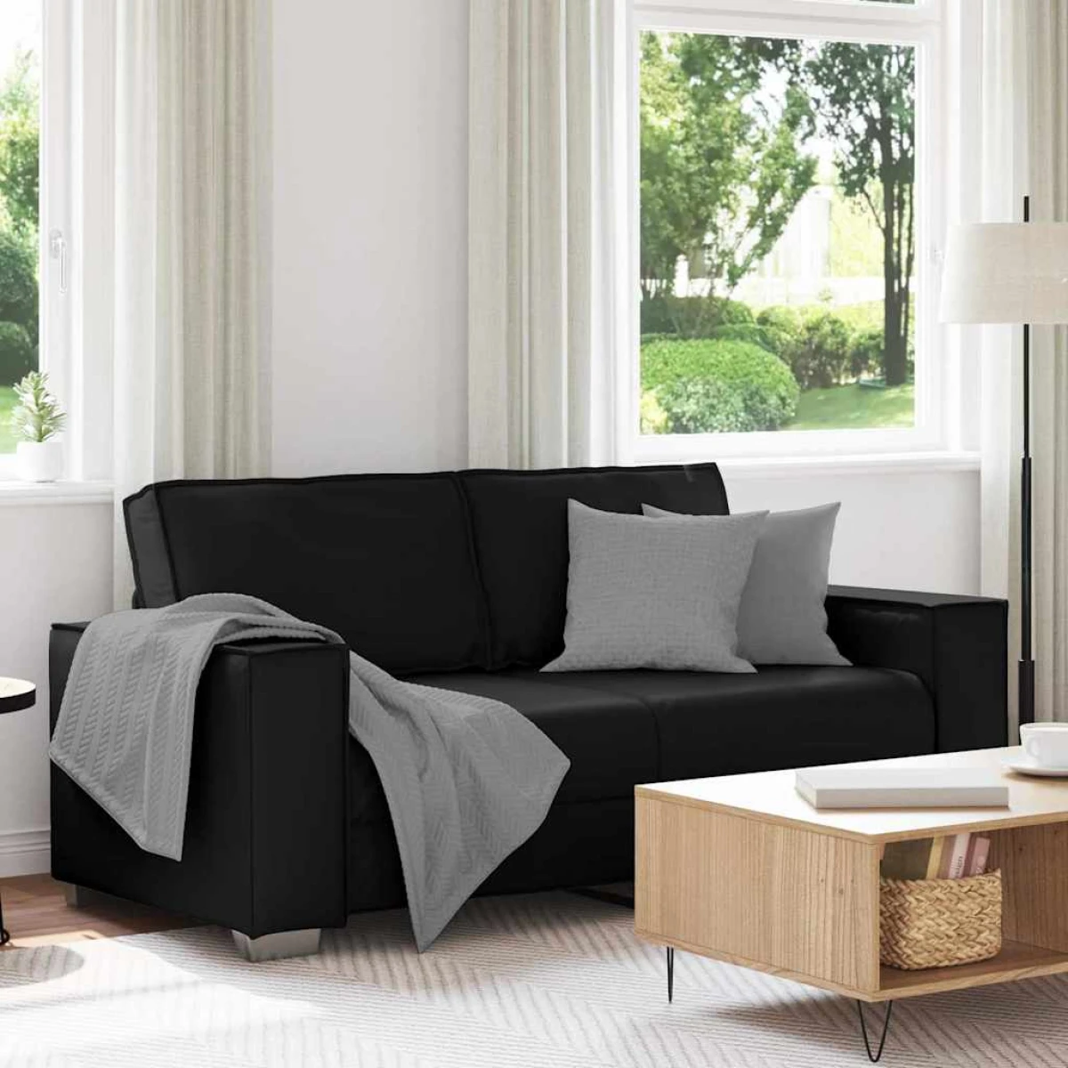 VidaXL Sofa Chair 59 Cm Cream Faux Leather With Cushion Indoor Living Room Decor by vidaXL