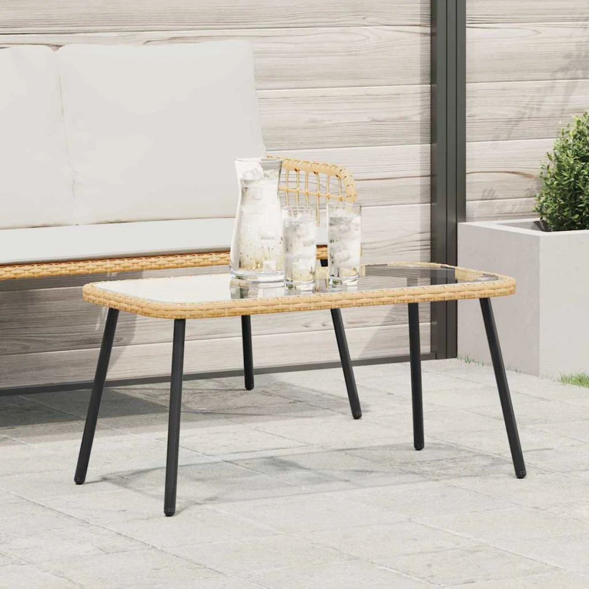 VidaXL Coffee Table 90 x 45 x 42 cm Poly Rattan Outdoor by vidaXL