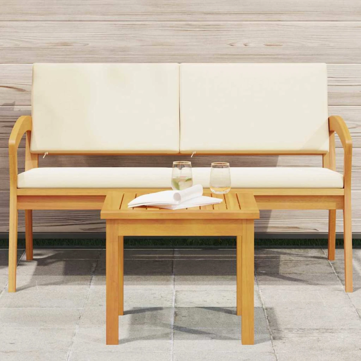 VidaXL Coffee Table Solid Acacia Brown Outdoor Garden by vidaXL