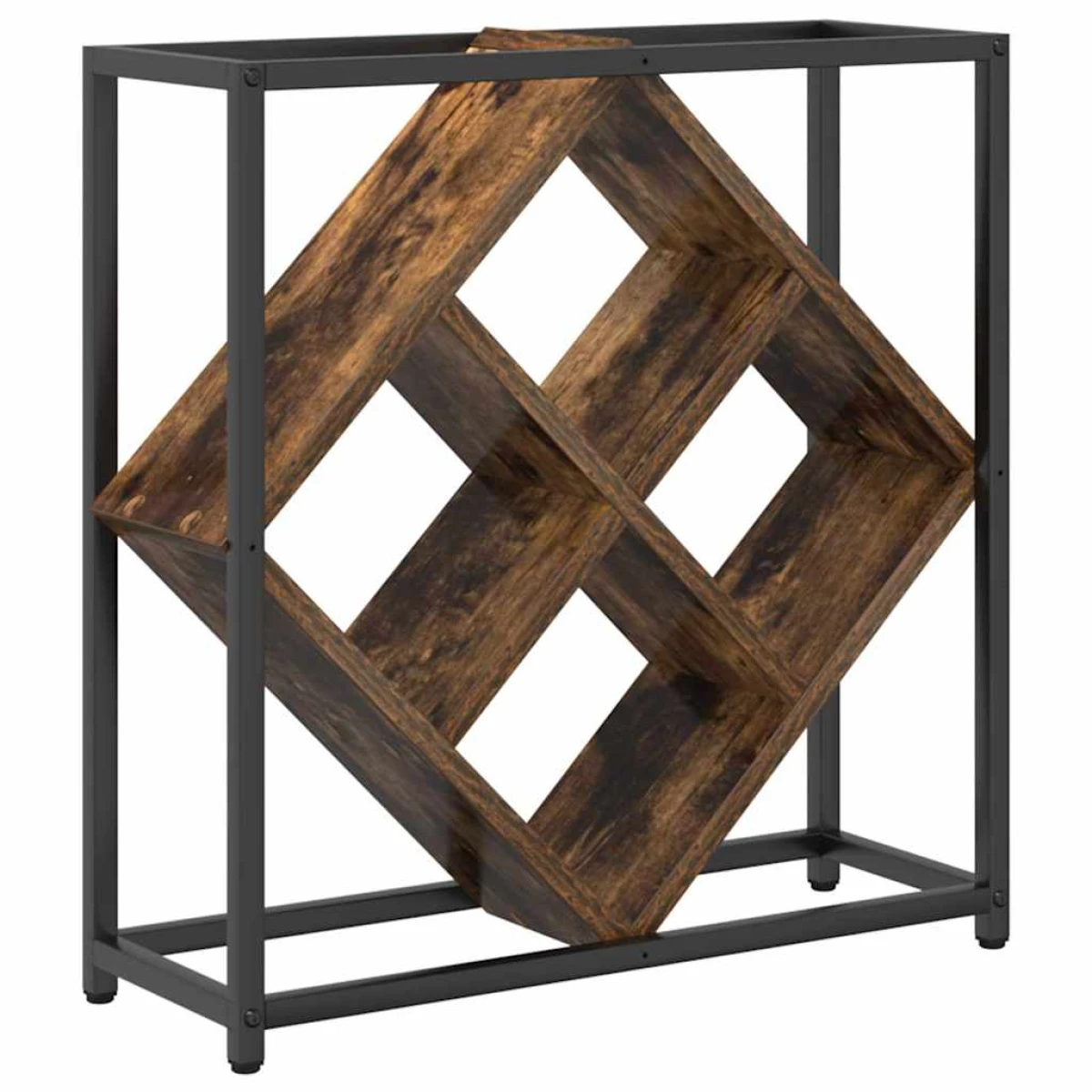 VidaXL Wine Rack 51x18x52.5 cm Black Engineered Wood At Home by vidaXL