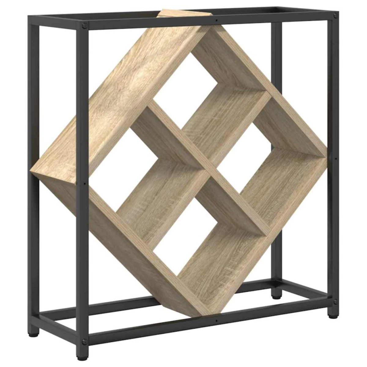 VidaXL Wine Rack 51x18x52.5 cm Black Engineered Wood At Home by vidaXL
