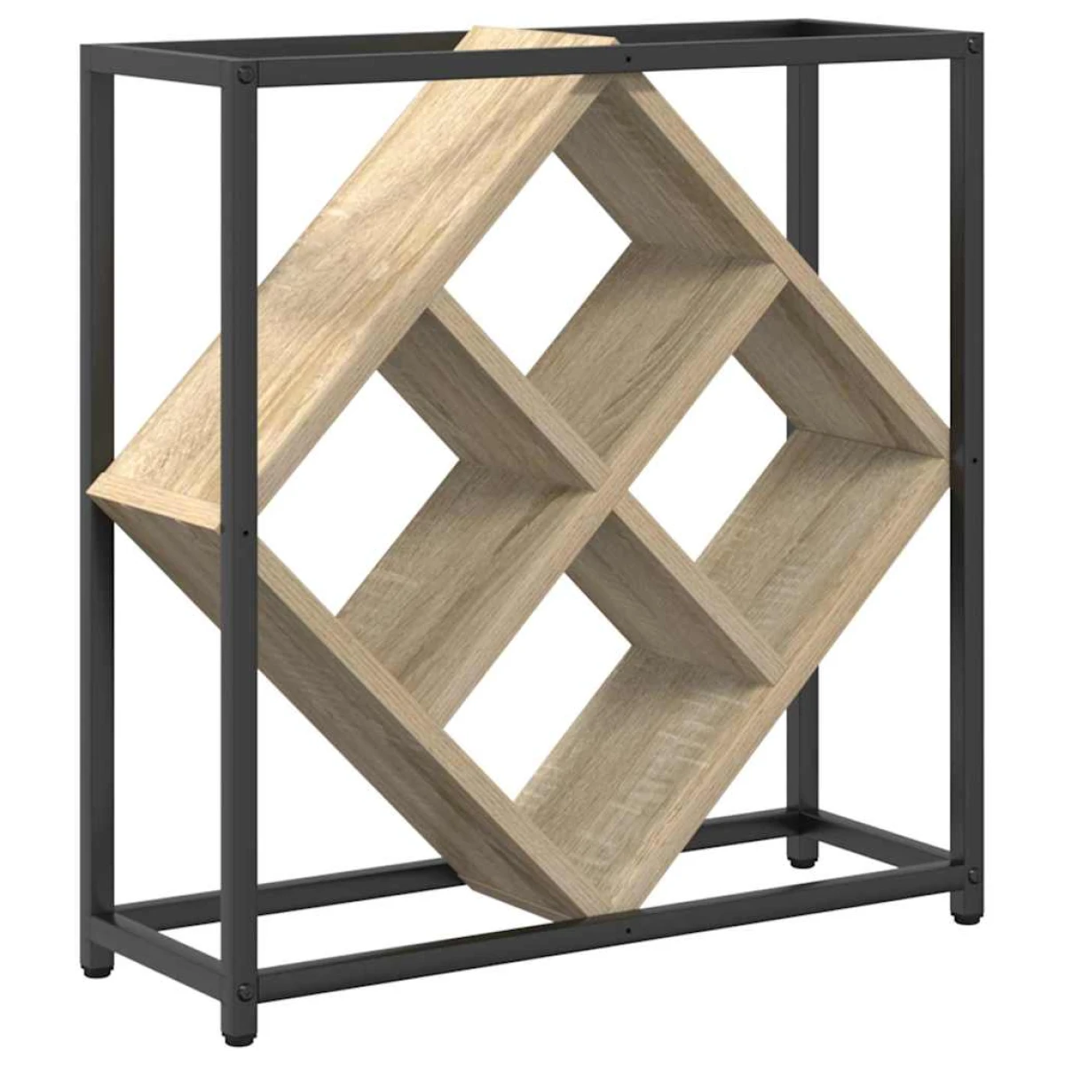 VidaXL Wine Rack 51x18x52.5 cm Black Engineered Wood At Home by vidaXL