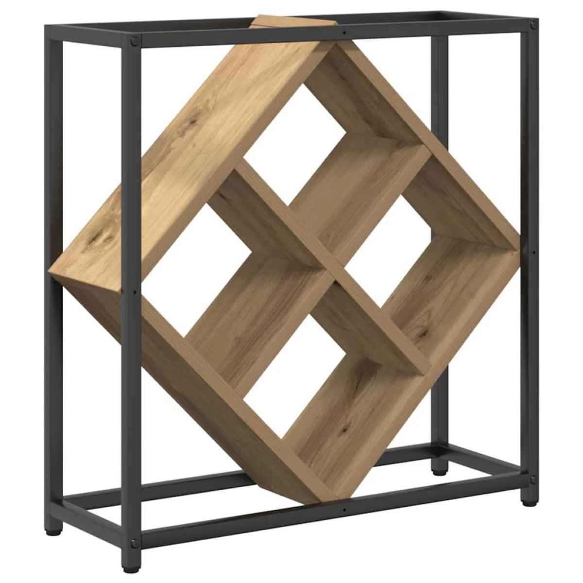 VidaXL Wine Rack 51x18x52.5 cm Black Engineered Wood At Home by vidaXL