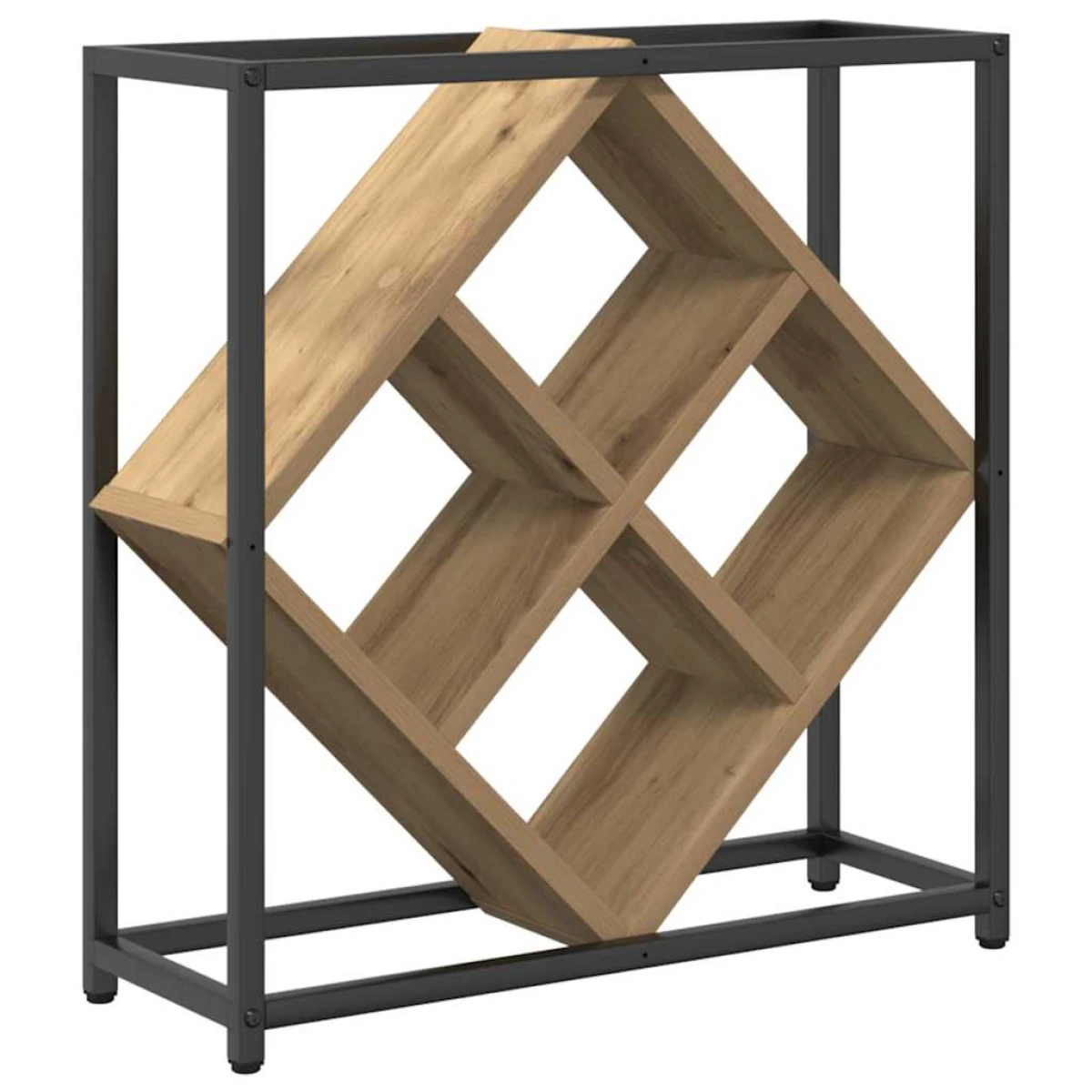 VidaXL Wine Rack 51x18x52.5 cm Black Engineered Wood At Home by vidaXL