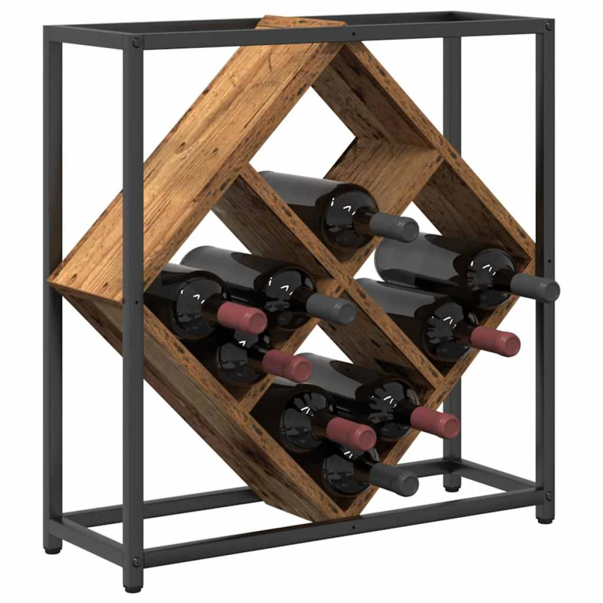 vidaXL VidaXL Wine Rack 51x18x52.5 cm Black Engineered Wood At Home - Wine Rack