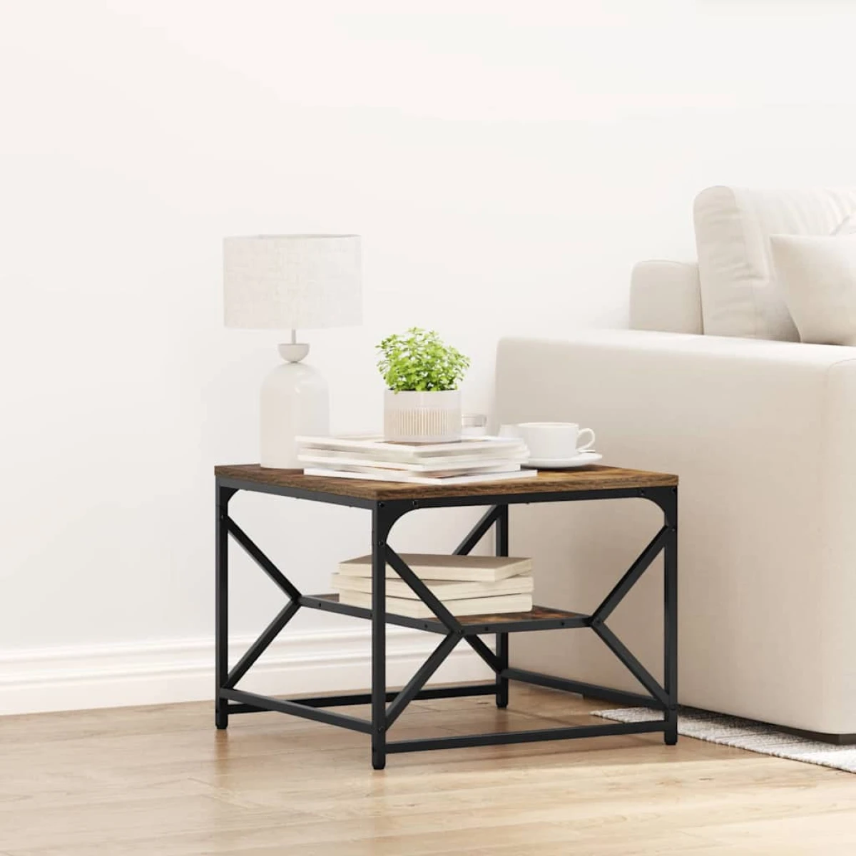 VidaXL Coffee Table 51x50x40 cm Black Oak Modern Lounge by vidaXL