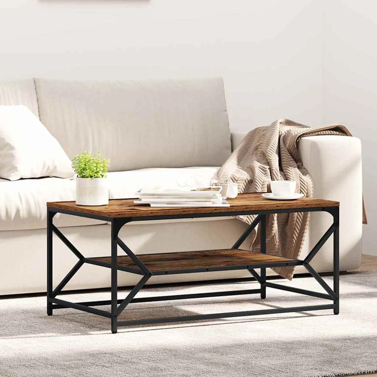 VidaXL Coffee Table 51x50x40 cm Black Oak Modern Lounge by vidaXL