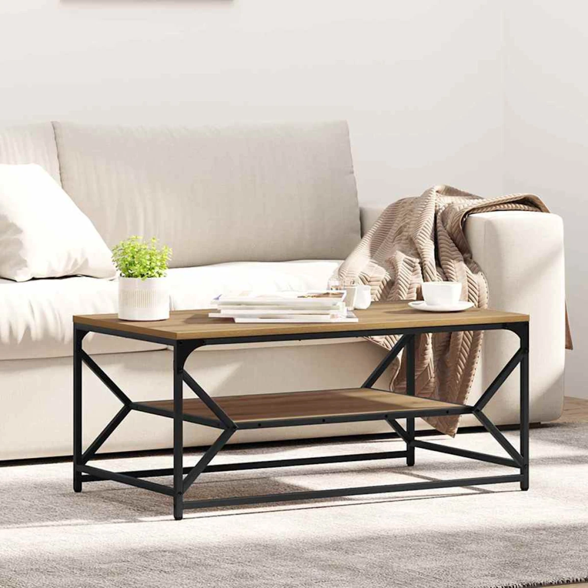 VidaXL Coffee Table 51x50x40 cm Black Oak Modern Lounge by vidaXL