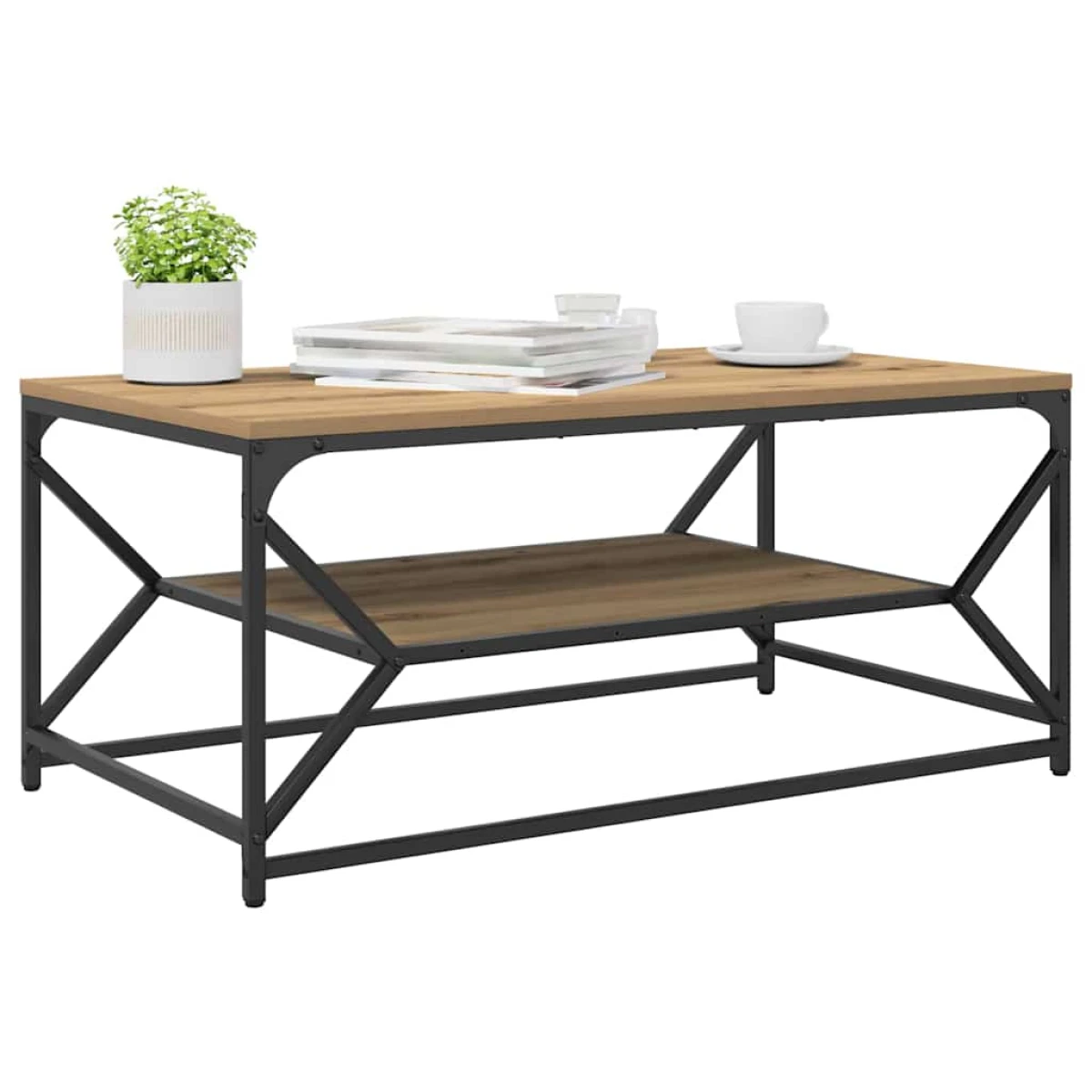 VidaXL Coffee Table 51x50x40 cm Black Oak Modern Lounge by vidaXL