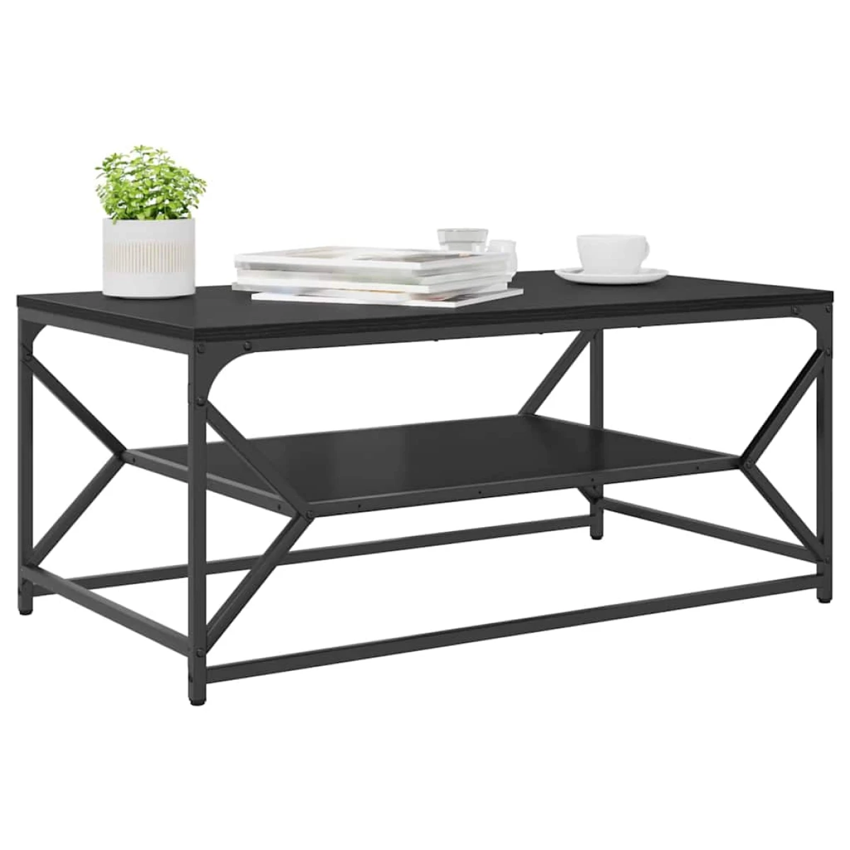 VidaXL Coffee Table 51x50x40 cm Black Oak Modern Lounge by vidaXL