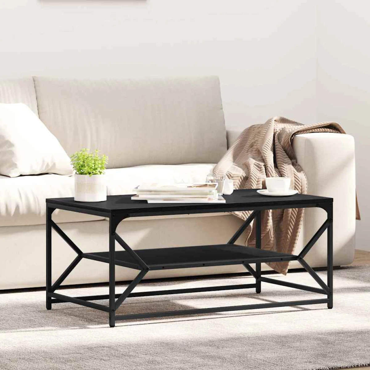 vidaXL VidaXL Coffee Table 51x50x40 cm Black Oak Modern Lounge - Coffee Table