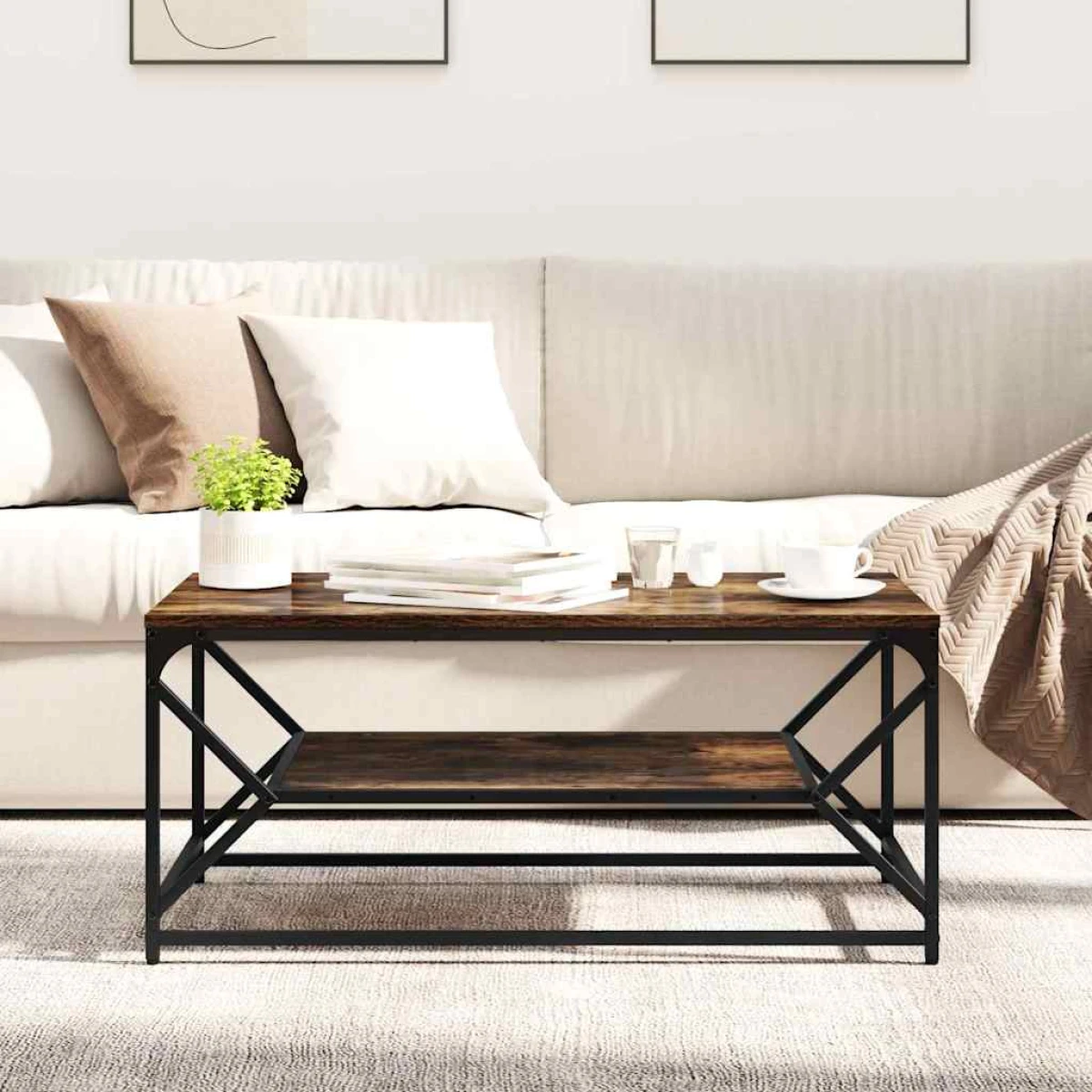 VidaXL Coffee Table 51x50x40 cm Black Oak Modern Lounge by vidaXL