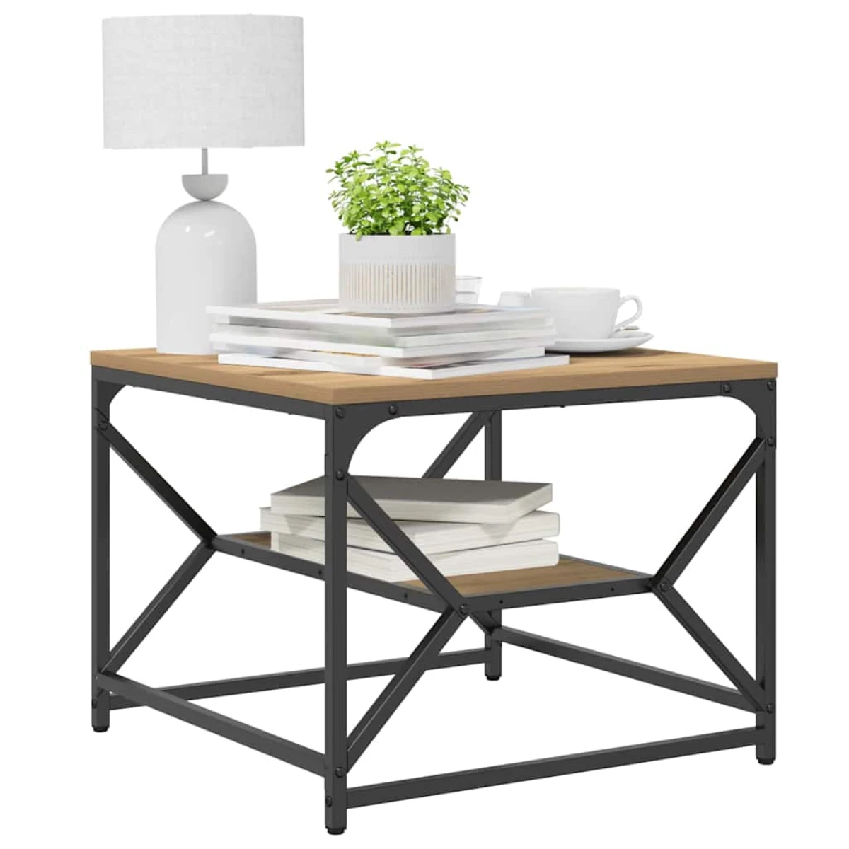 VidaXL Coffee Table 51x50x40 cm Black Oak Modern Lounge by vidaXL