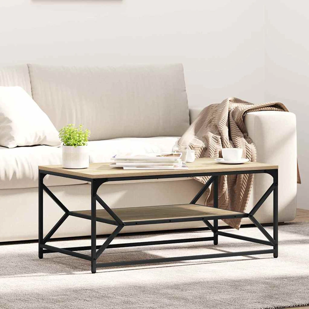 vidaXL VidaXL Coffee Table 51x50x40 cm Black Oak Modern Lounge - Coffee Table