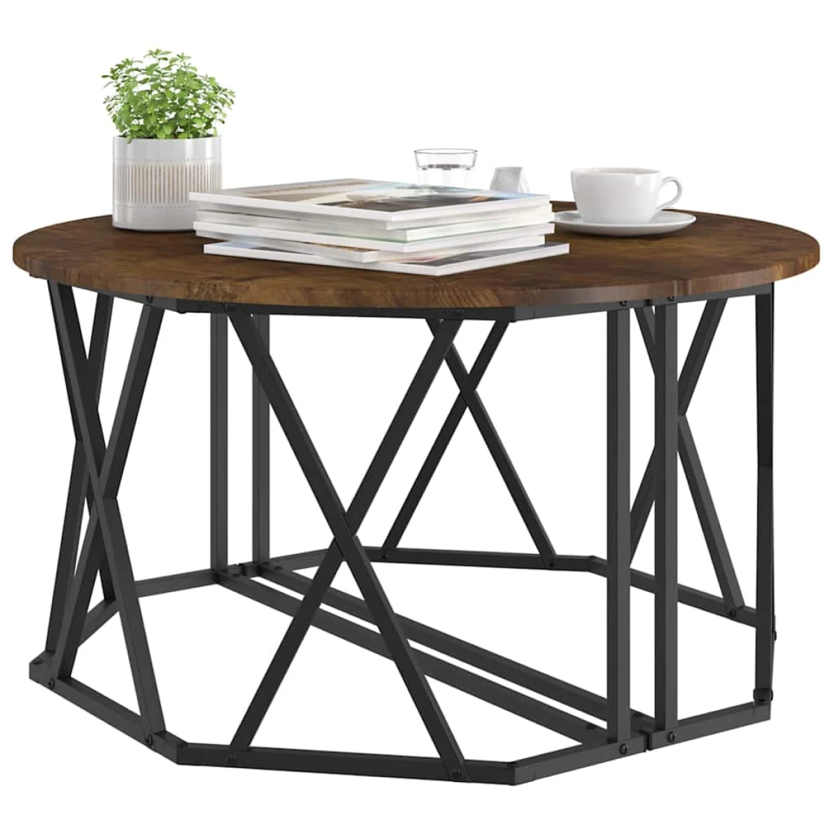 vidaXL VidaXL Coffee Table 80x80x42 cm Black Oak Matte Living Room - Coffee Table