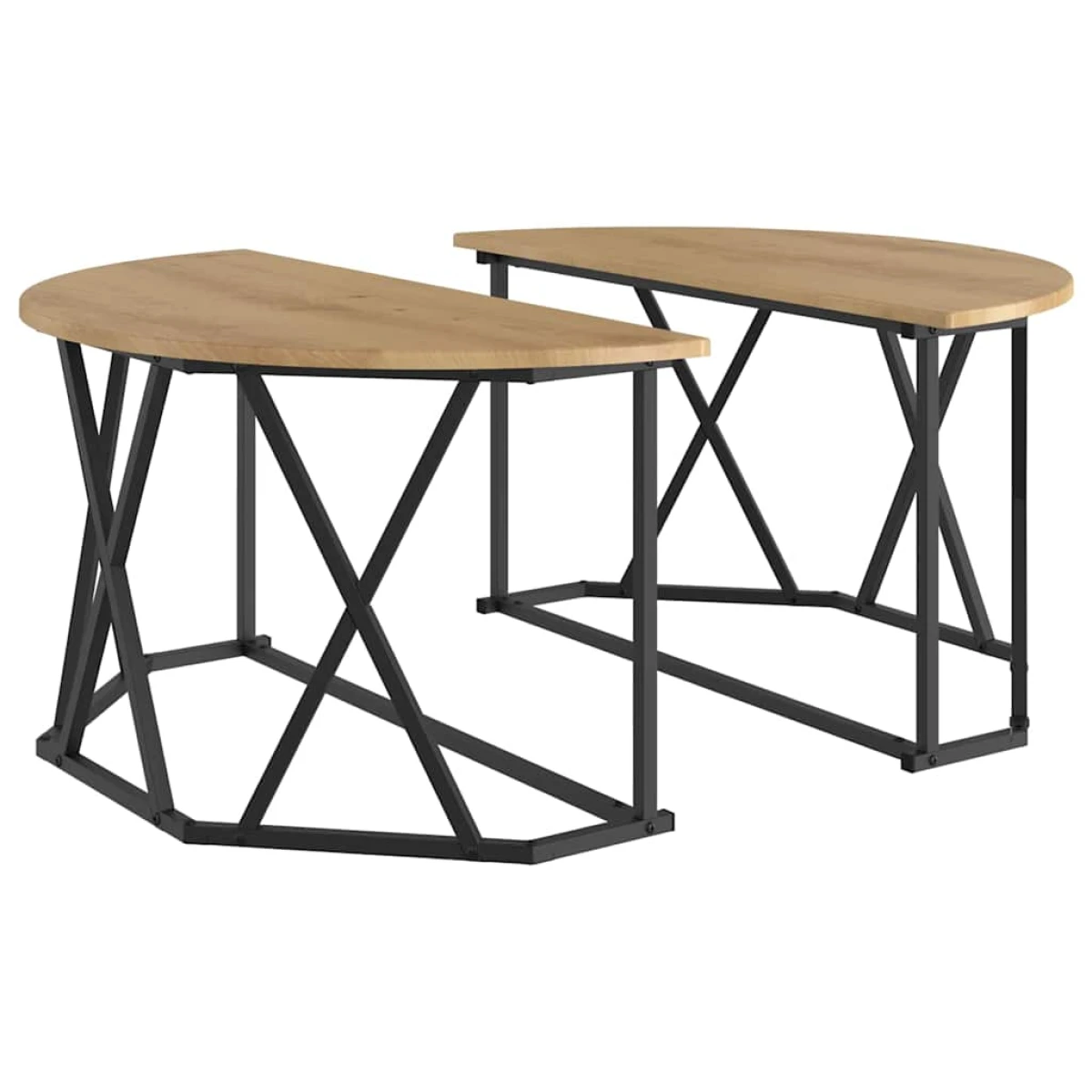 VidaXL Coffee Table 80x80x42 cm Black Oak Matte Living Room by vidaXL