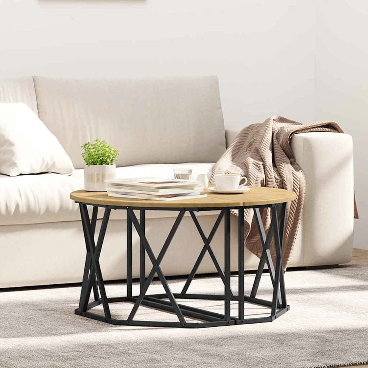 vidaXL VidaXL Coffee Table 80x80x42 cm Black Oak Matte Living Room - Coffee Table