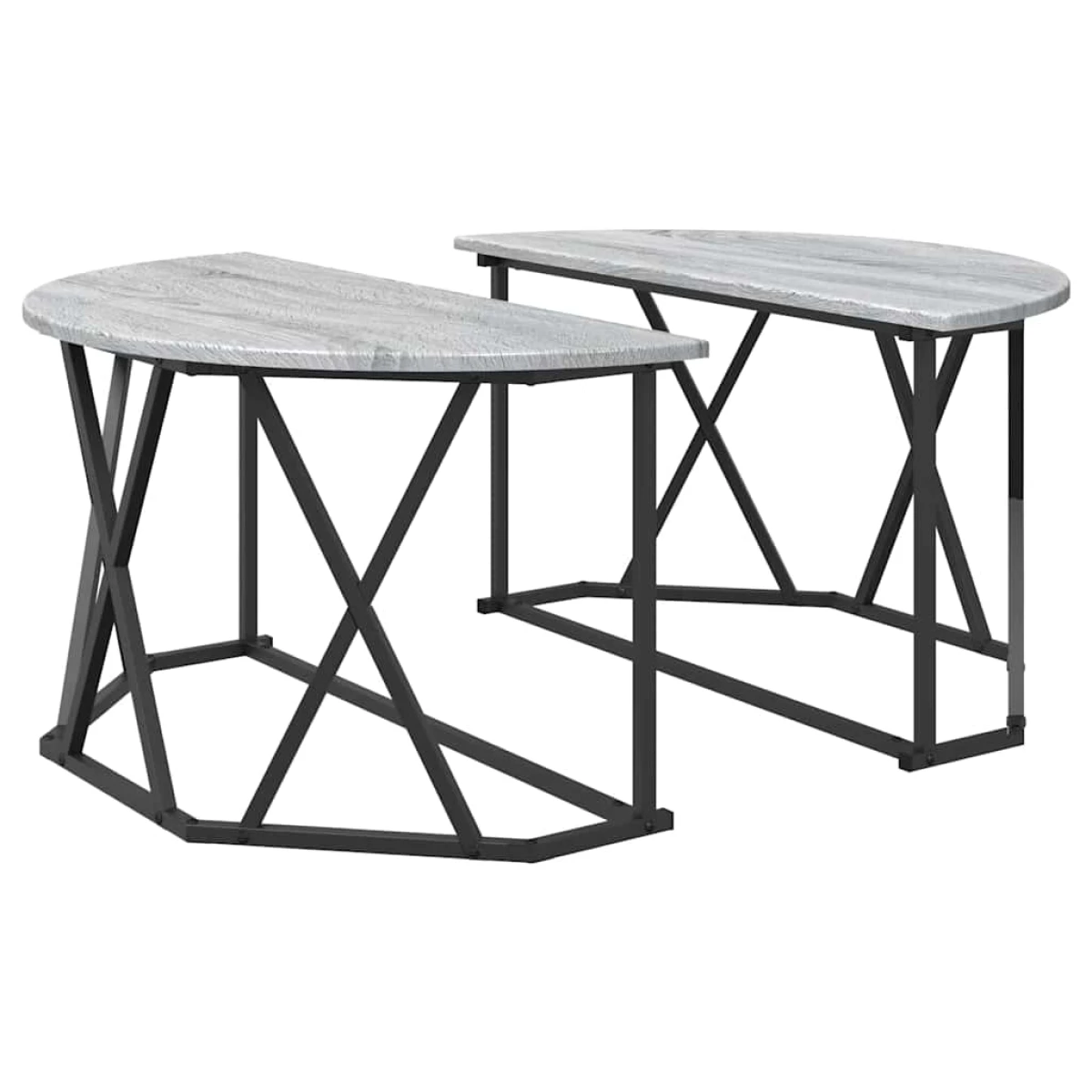 VidaXL Coffee Table 80x80x42 cm Black Oak Matte Living Room by vidaXL