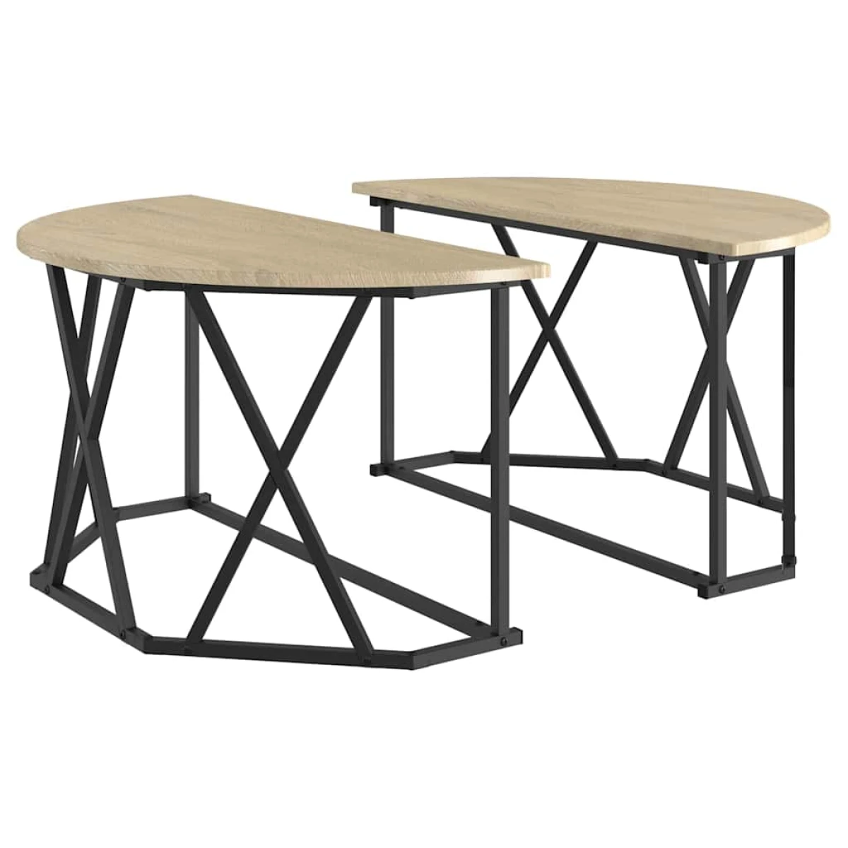 VidaXL Coffee Table 80x80x42 cm Black Oak Matte Living Room by vidaXL