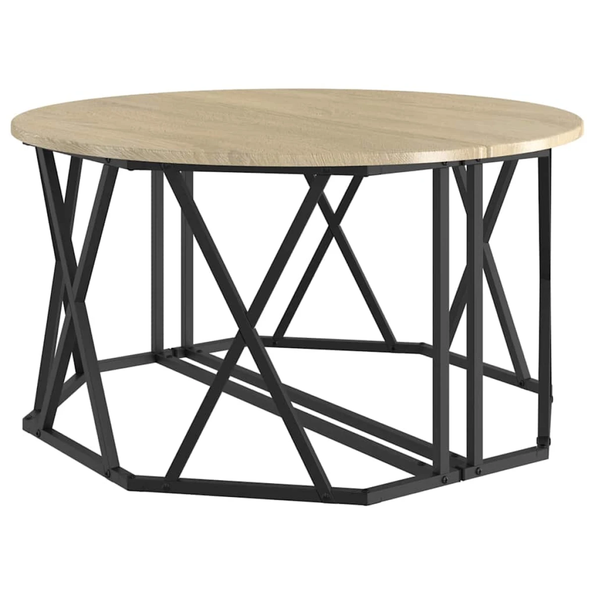 VidaXL Coffee Table 80x80x42 cm Black Oak Matte Living Room by vidaXL