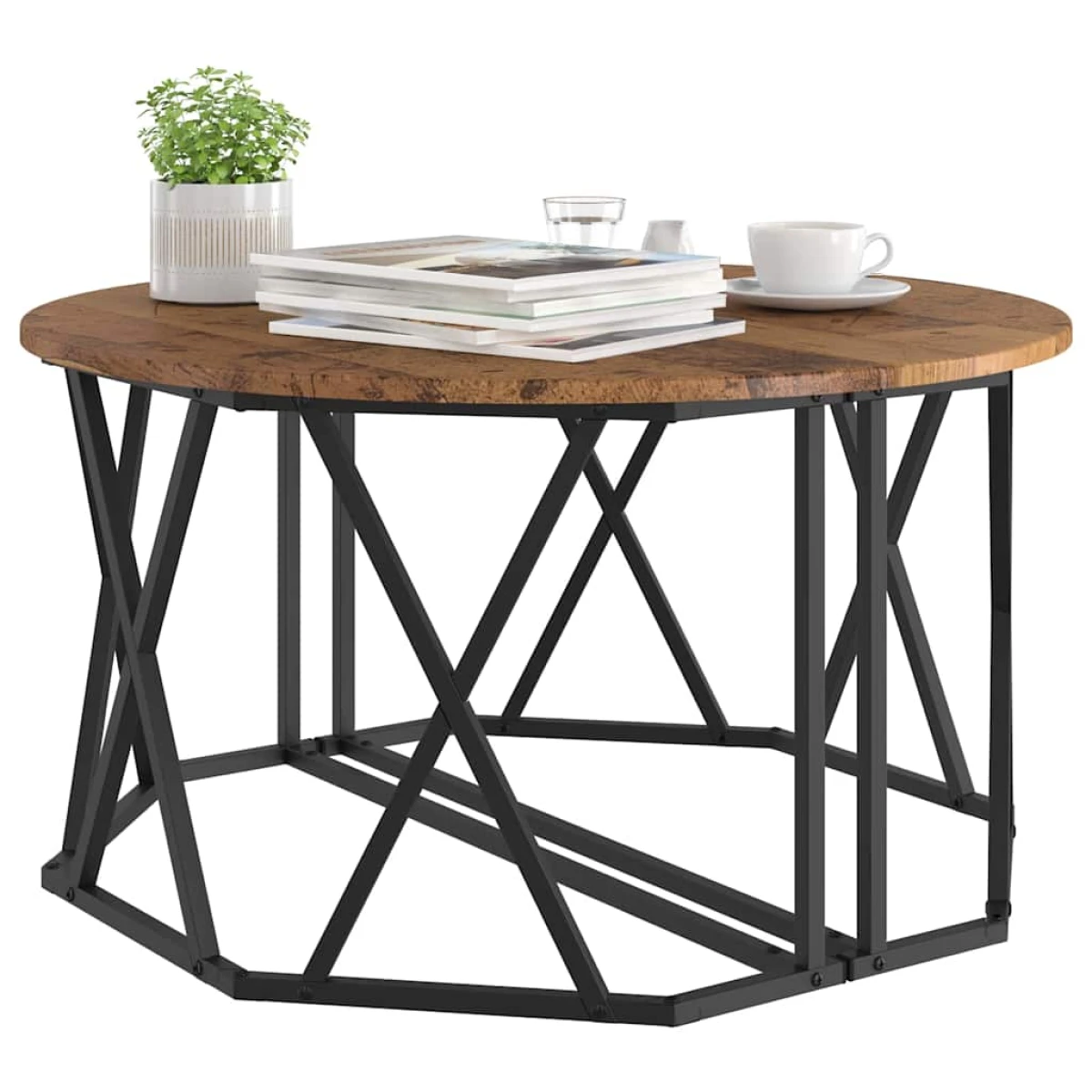 vidaXL VidaXL Coffee Table 80x80x42 cm Black Oak Matte Living Room - Coffee Table