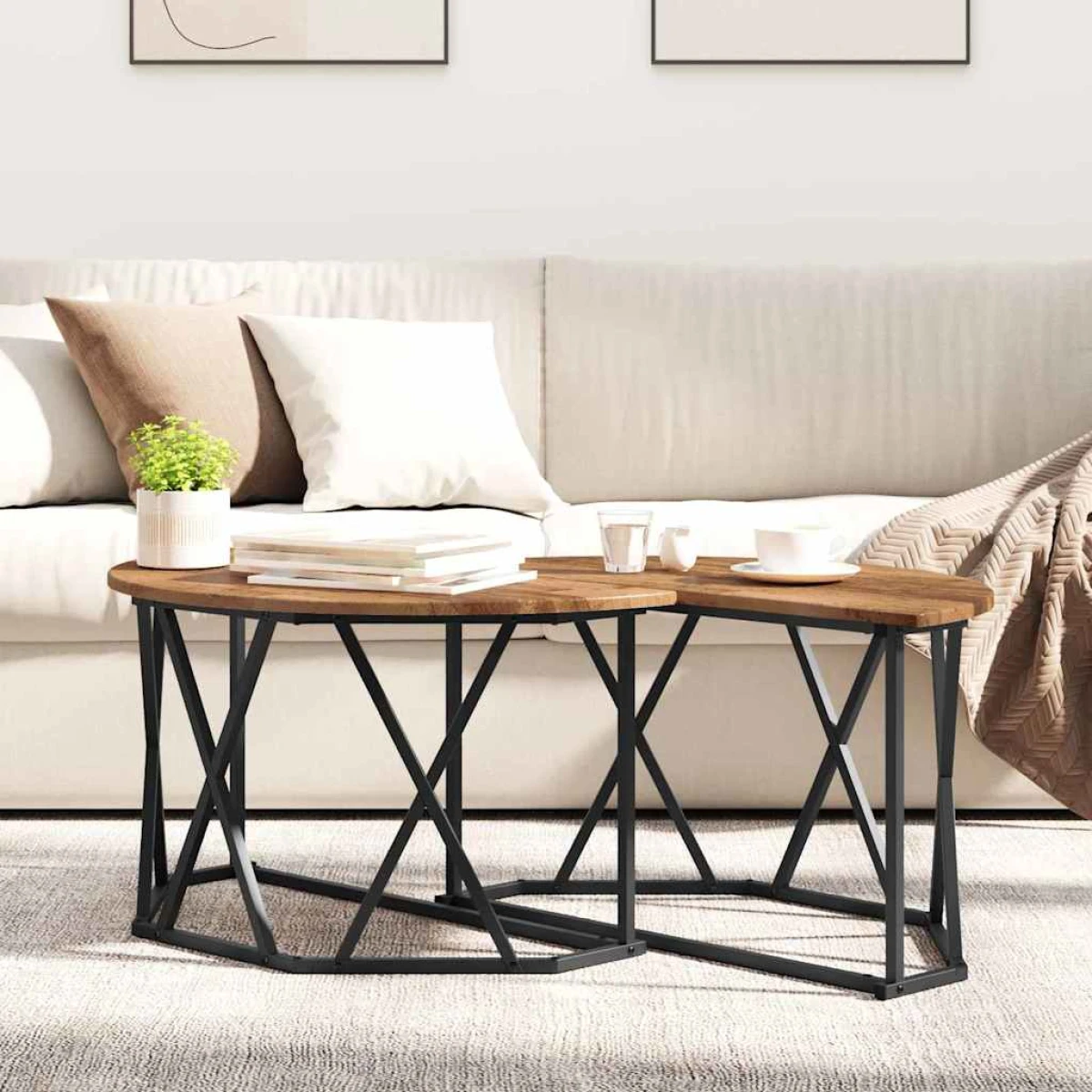 vidaXL VidaXL Coffee Table 80x80x42 cm Black Oak Matte Living Room - Coffee Table