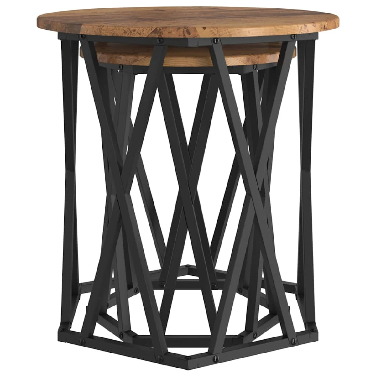 vidaXL VidaXL Coffee Table Black Oak 50x50x50 cm Two Piece Set - Coffee Table