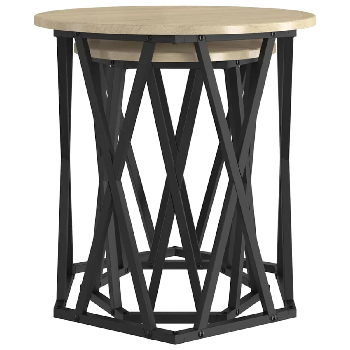 vidaXL VidaXL Coffee Table Black Oak 50x50x50 cm Two Piece Set - Coffee Table