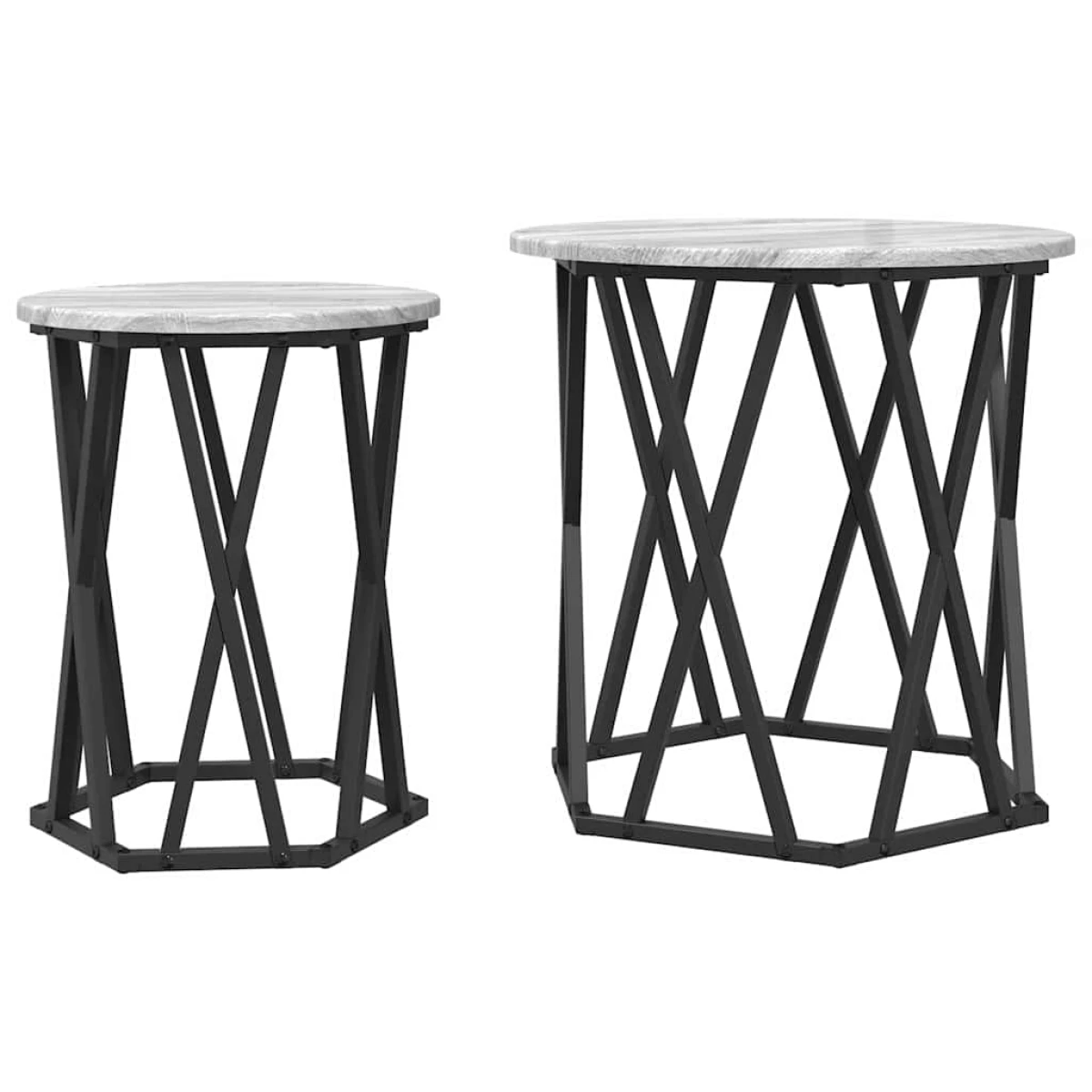 vidaXL VidaXL Coffee Table Black Oak 50x50x50 cm Two Piece Set - Coffee Table