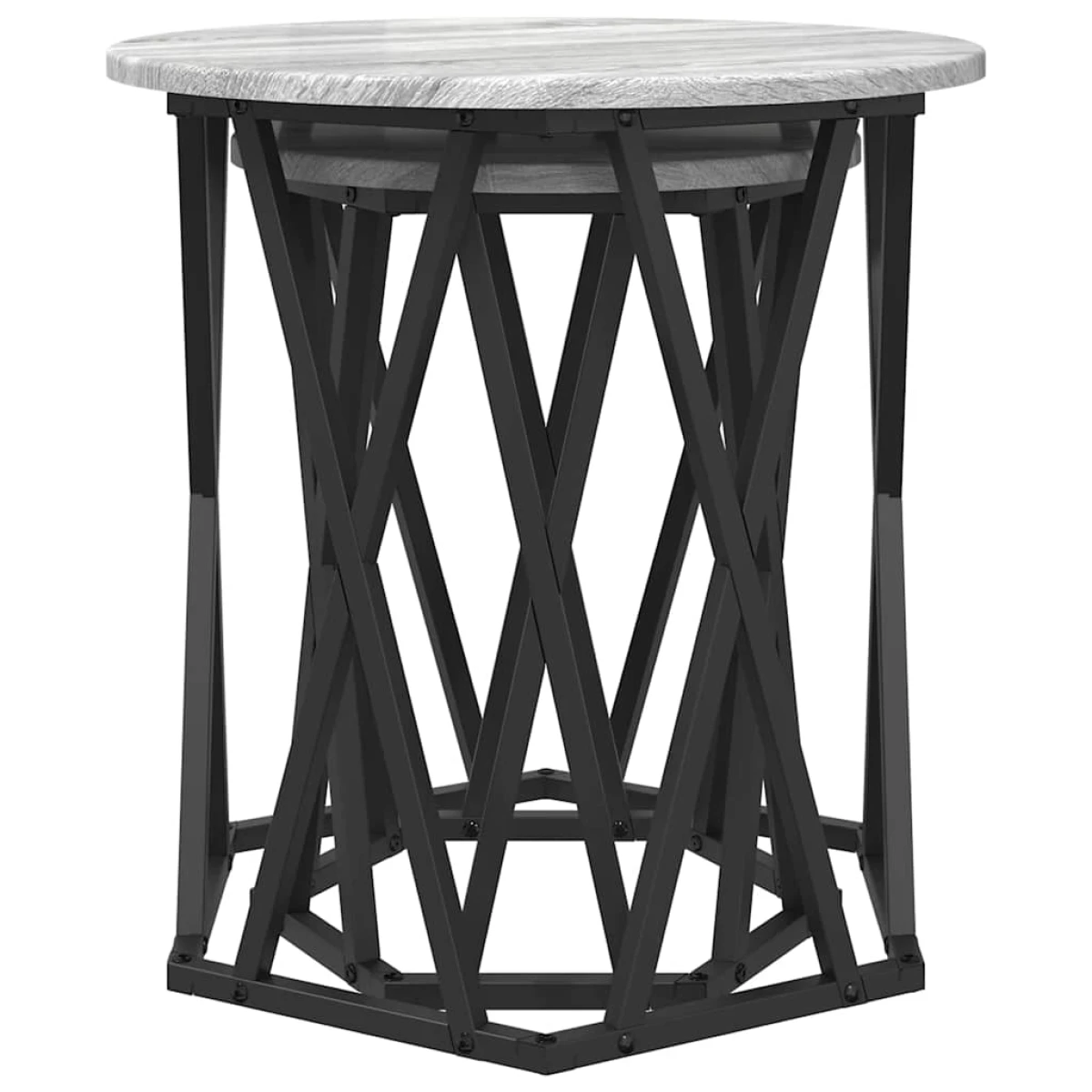VidaXL Coffee Table Black Oak 50x50x50 cm Two Piece Set by vidaXL