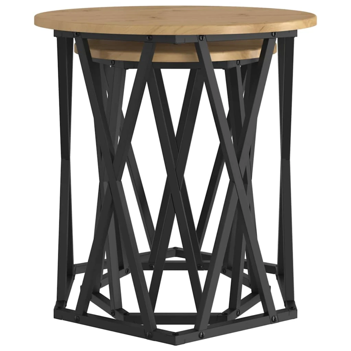 VidaXL Coffee Table Black Oak 50x50x50 cm Two Piece Set by vidaXL