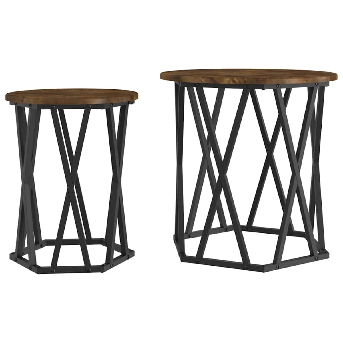 VidaXL Coffee Table Black Oak 50x50x50 cm Two Piece Set by vidaXL