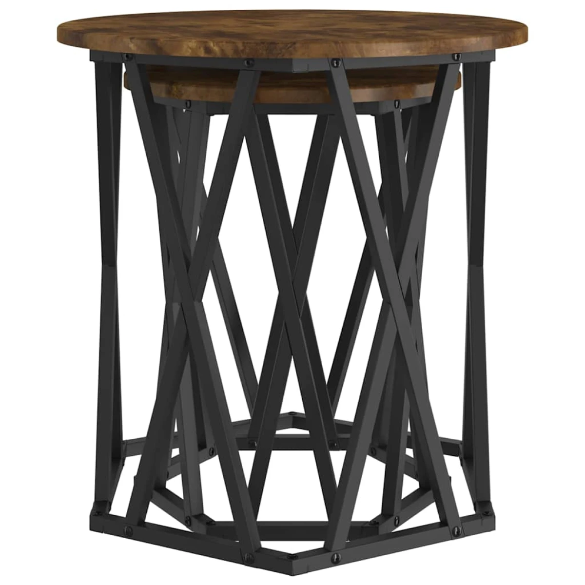 vidaXL VidaXL Coffee Table Black Oak 50x50x50 cm Two Piece Set - Coffee Table